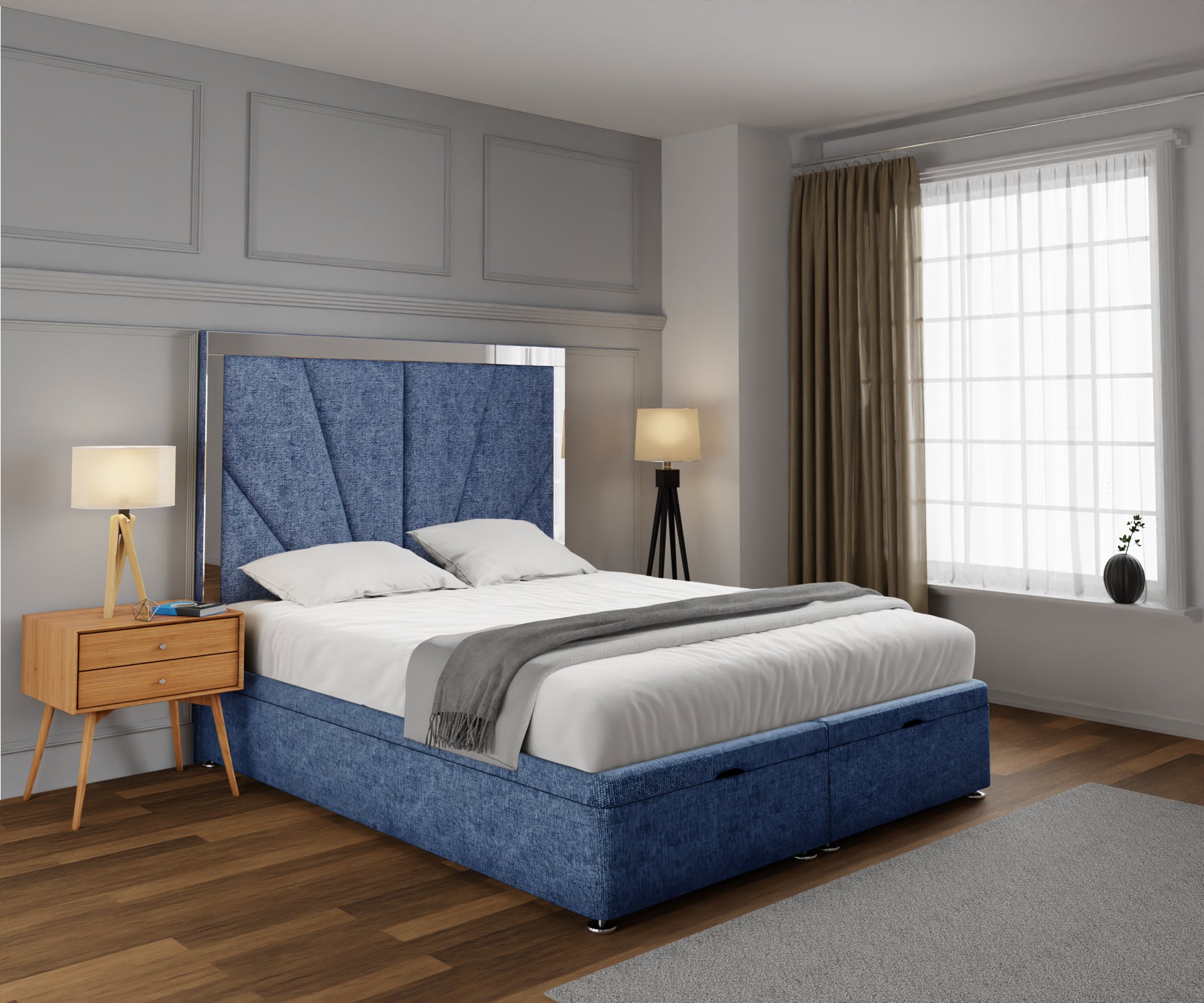 Chelsea Horizon Mirrored Ottoman Storage Divan Bed Set