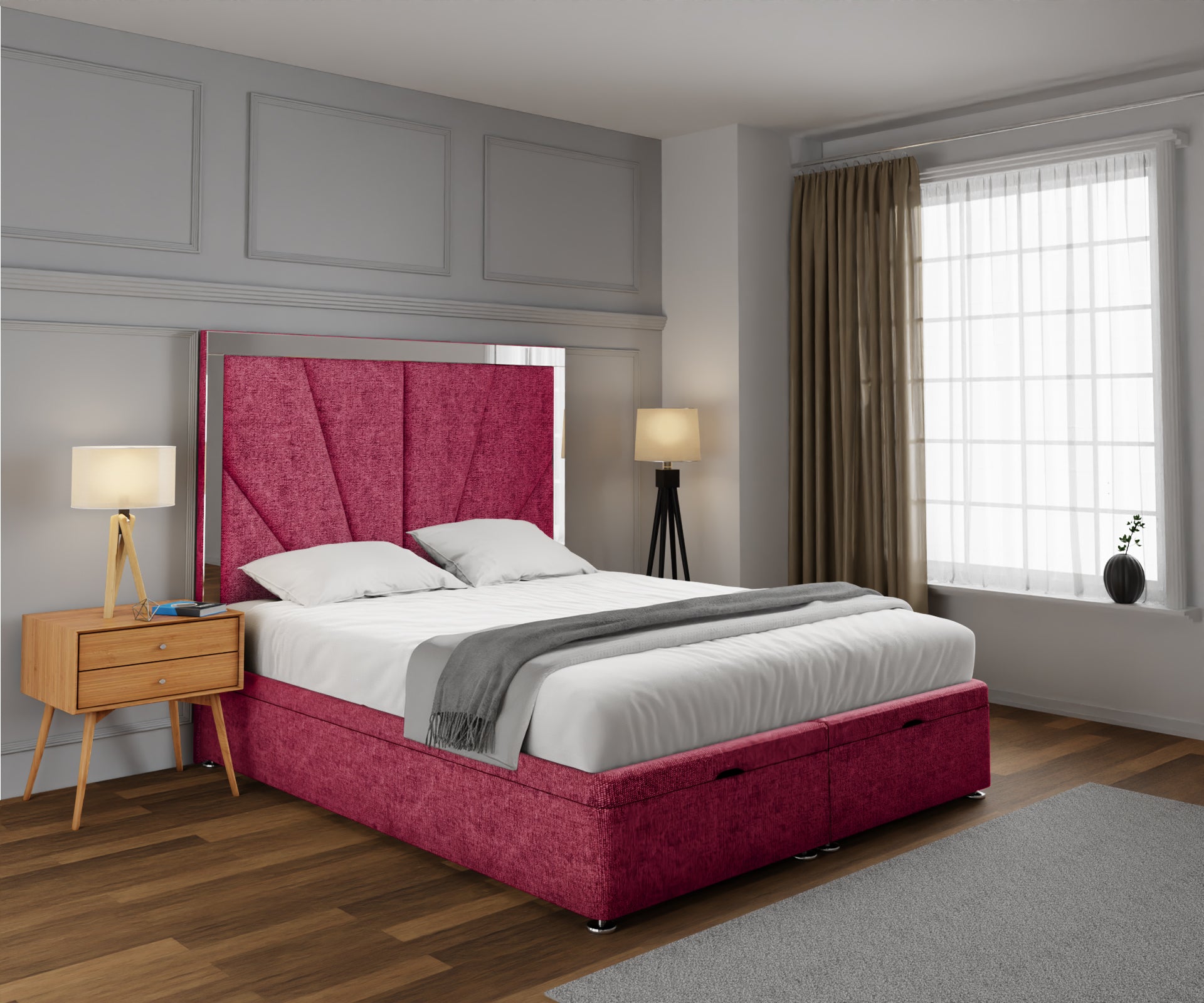 Chelsea Horizon Mirrored Ottoman Storage Divan Bed Set