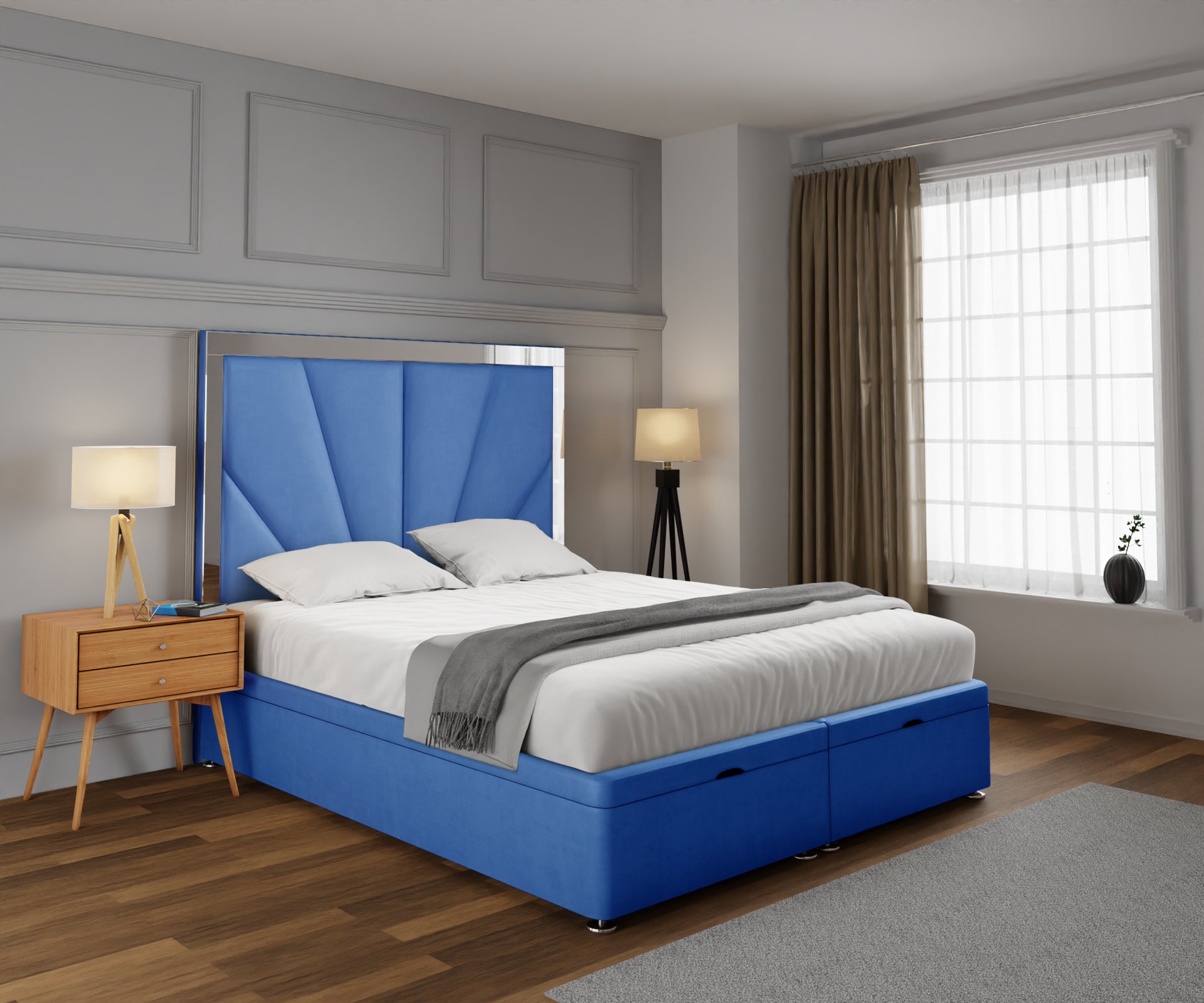 Chelsea Horizon Mirrored Ottoman Storage Divan Bed Set