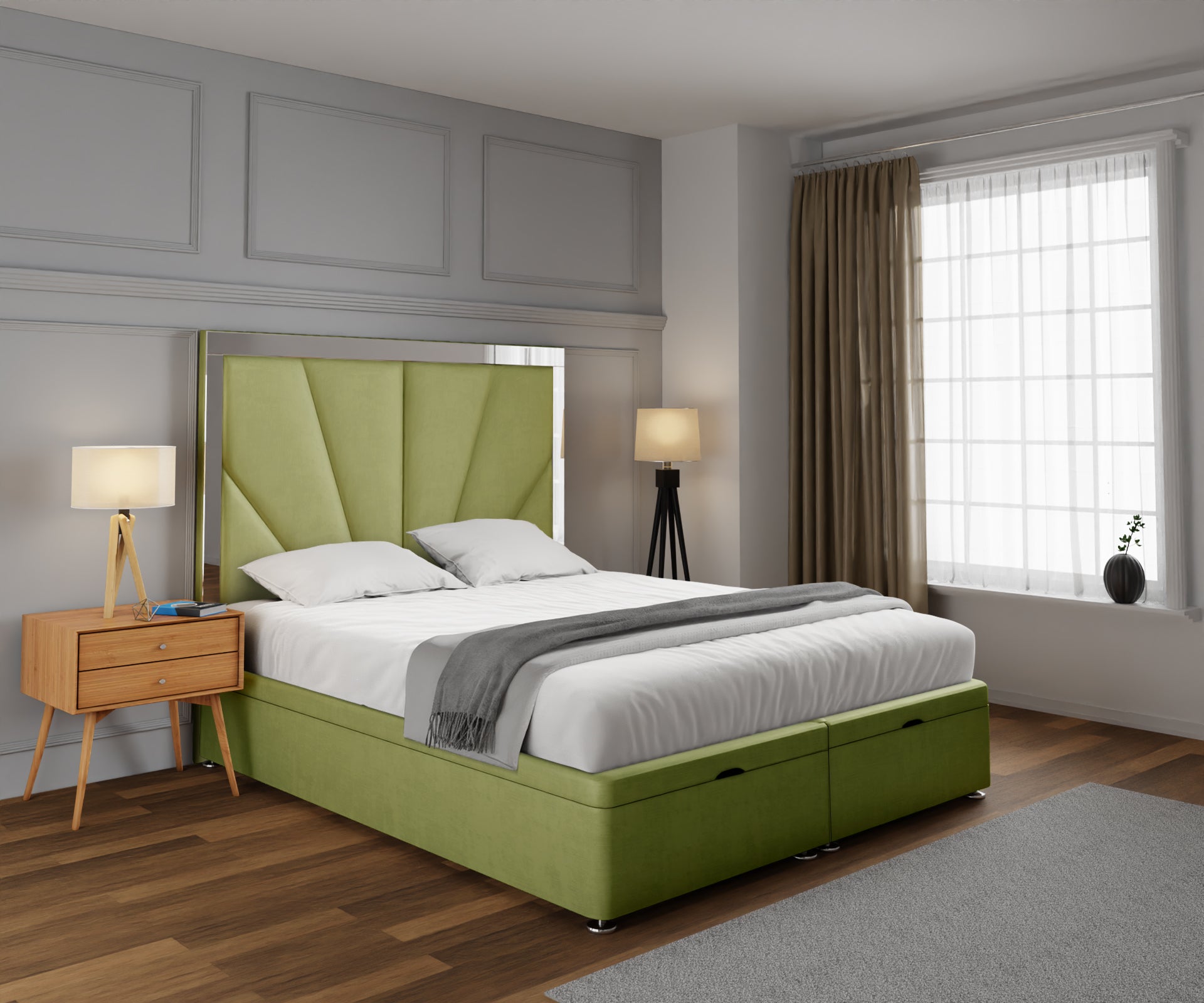 Chelsea Horizon Mirrored Ottoman Storage Divan Bed Set