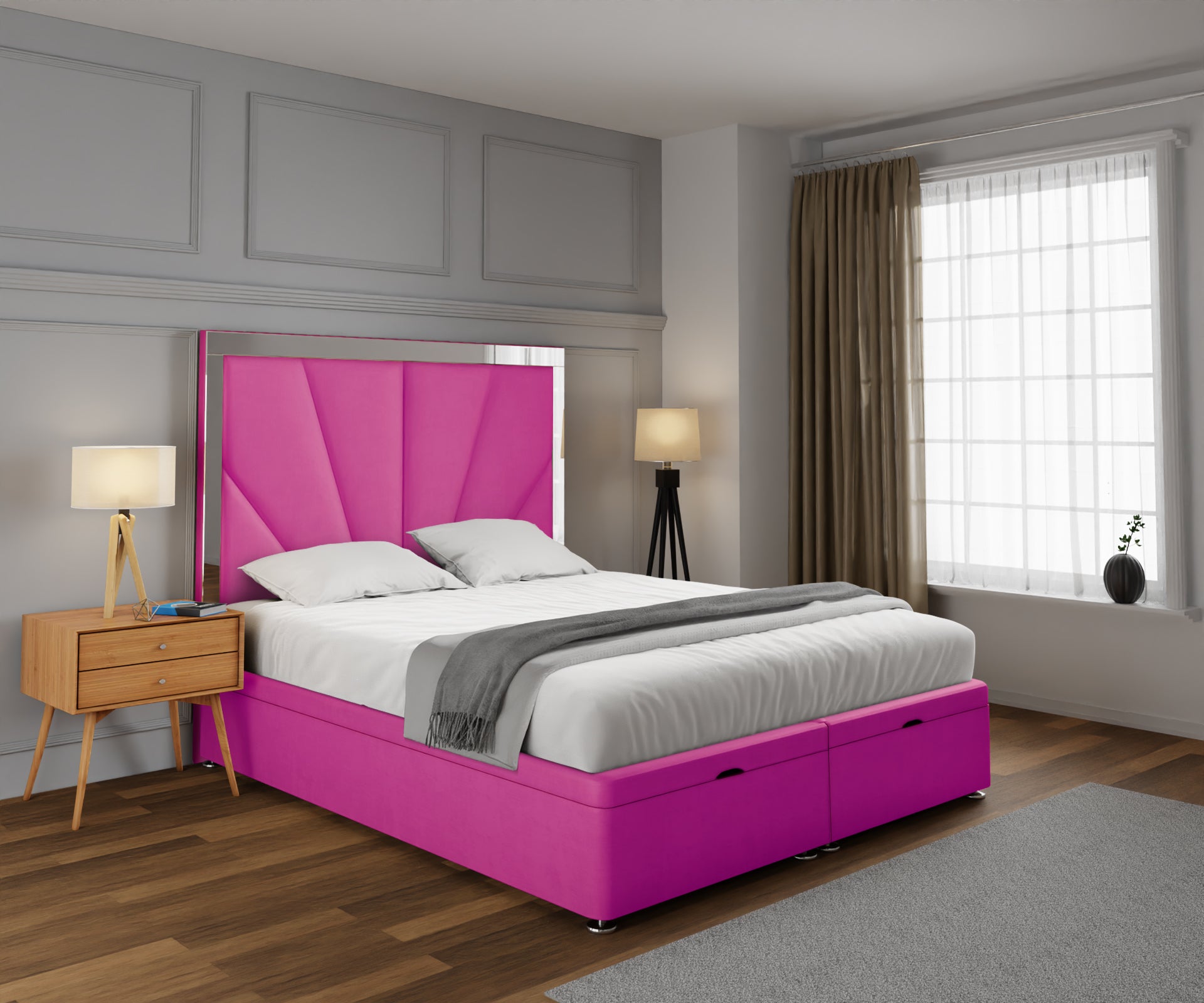 Chelsea Horizon Mirrored Ottoman Storage Divan Bed Set
