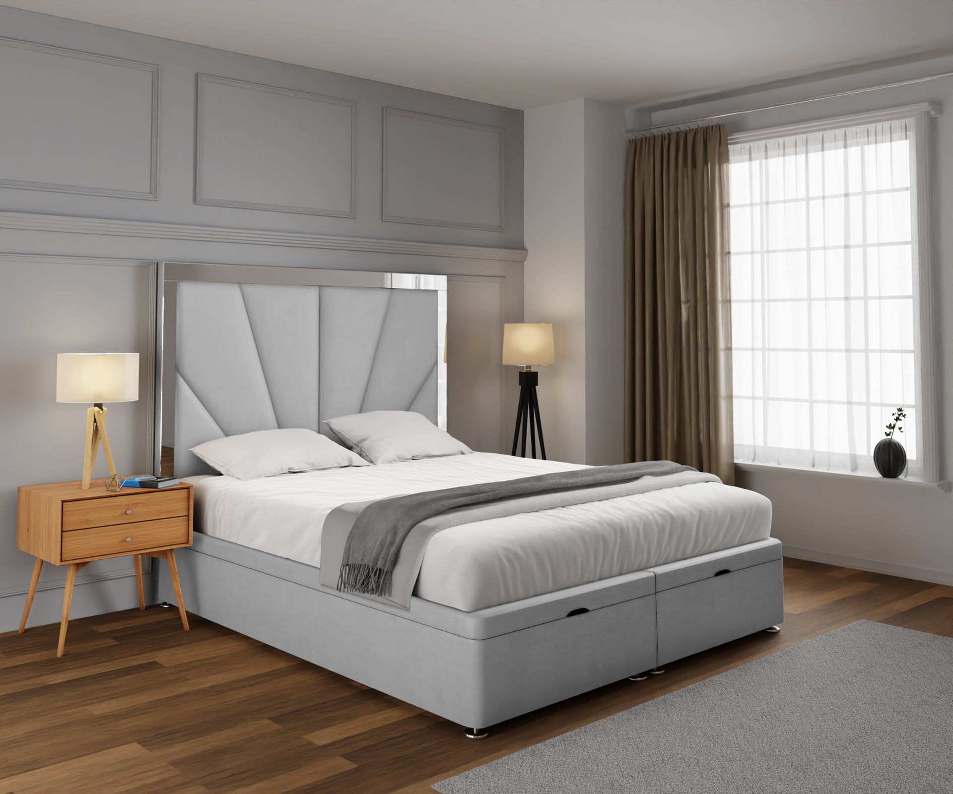 Chelsea Horizon Mirrored Ottoman Storage Divan Bed Set
