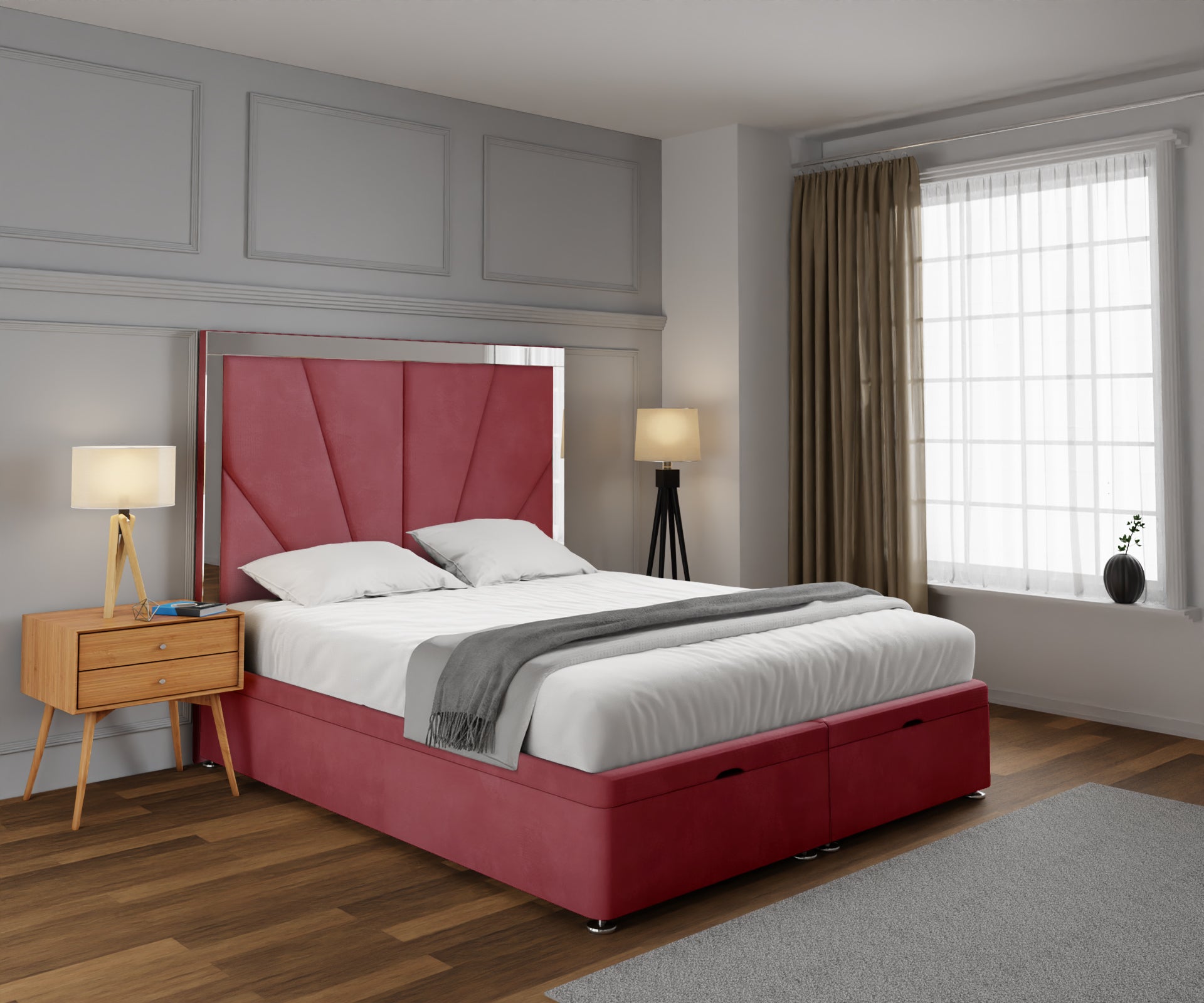 Chelsea Horizon Mirrored Ottoman Storage Divan Bed Set