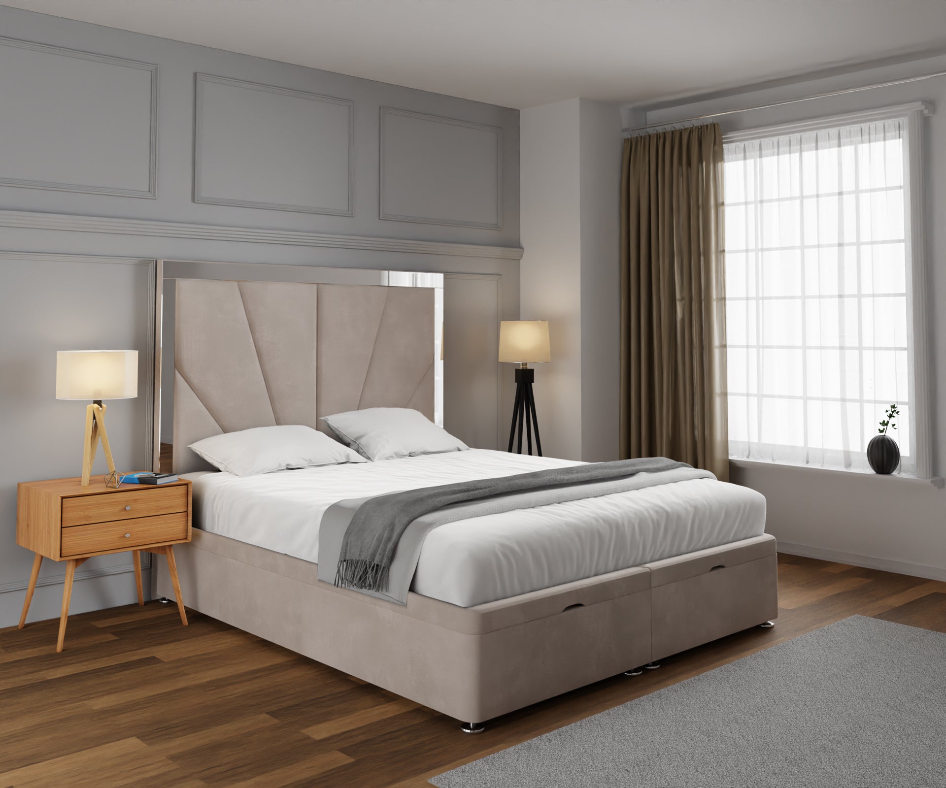 Chelsea Horizon Mirrored Ottoman Storage Divan Bed Set