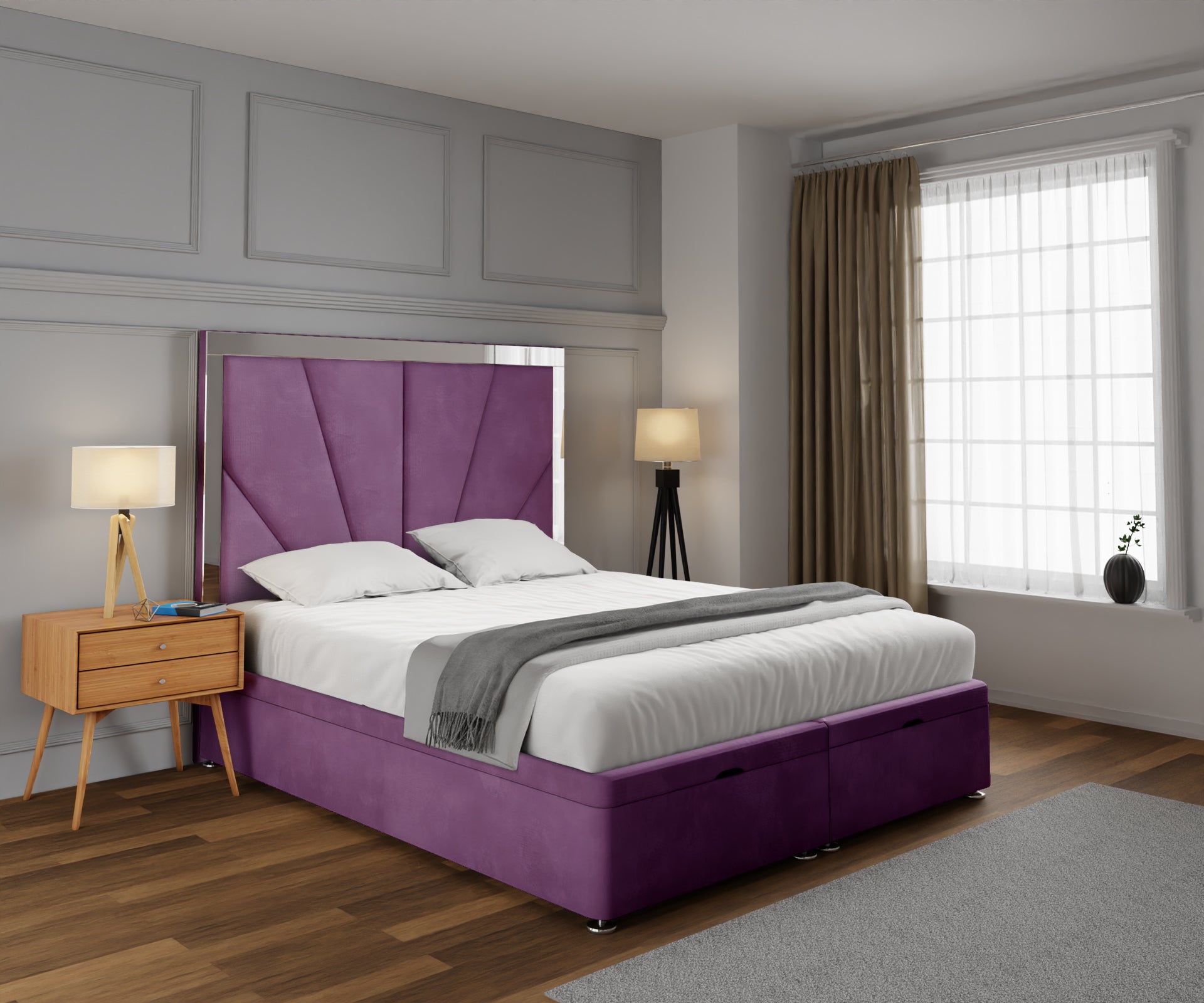 Chelsea Horizon Mirrored Ottoman Storage Divan Bed Set
