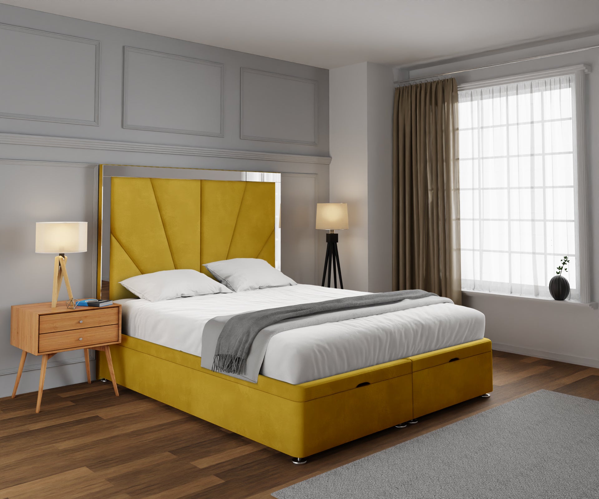 Chelsea Horizon Mirrored Ottoman Storage Divan Bed Set