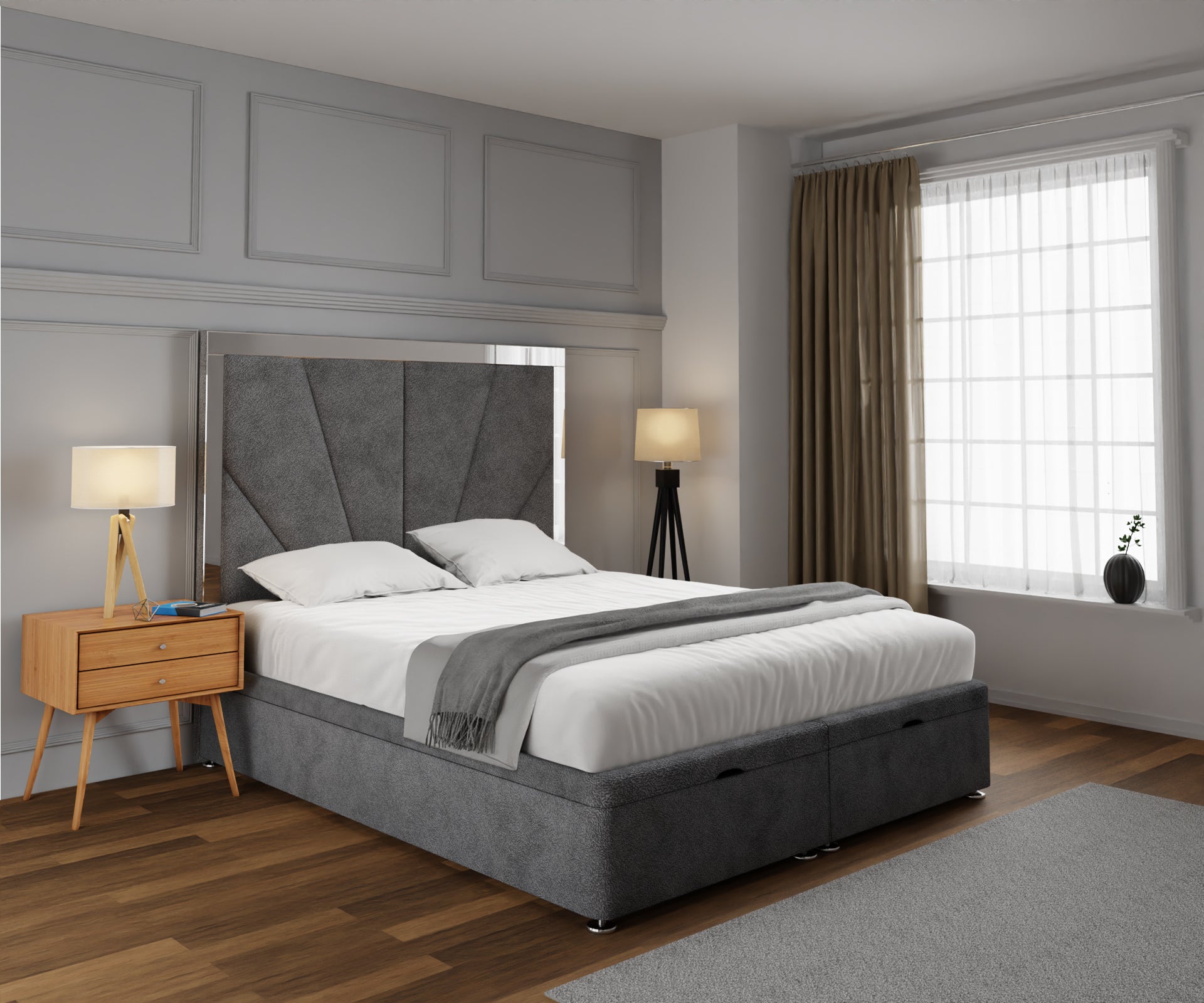 Chelsea Horizon Mirrored Ottoman Storage Divan Bed Set