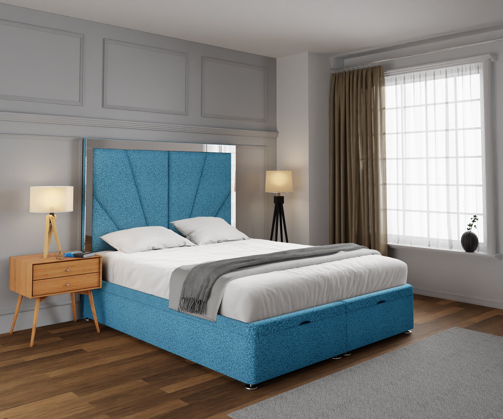 Chelsea Horizon Mirrored Ottoman Storage Divan Bed Set