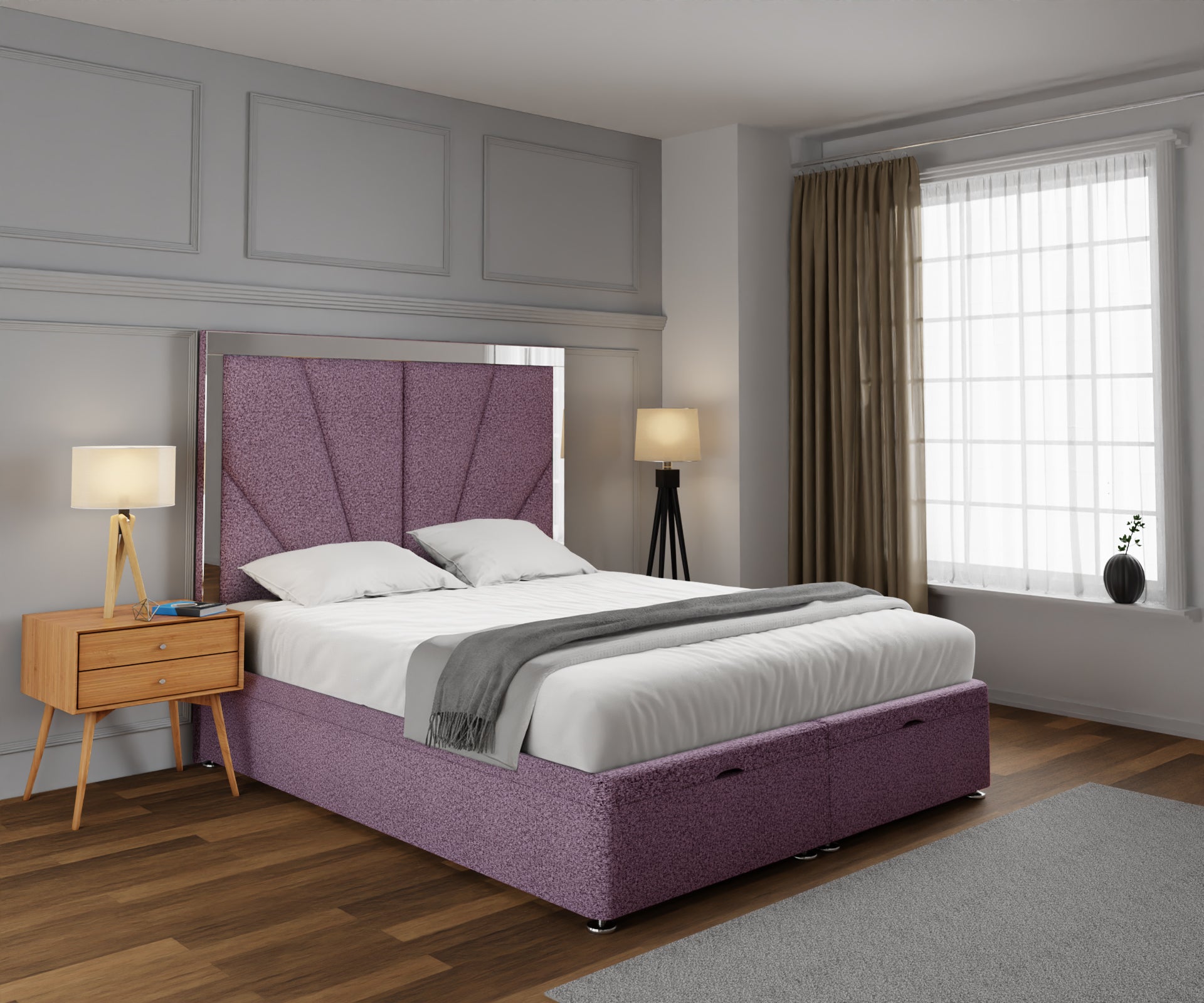 Chelsea Horizon Mirrored Ottoman Storage Divan Bed Set