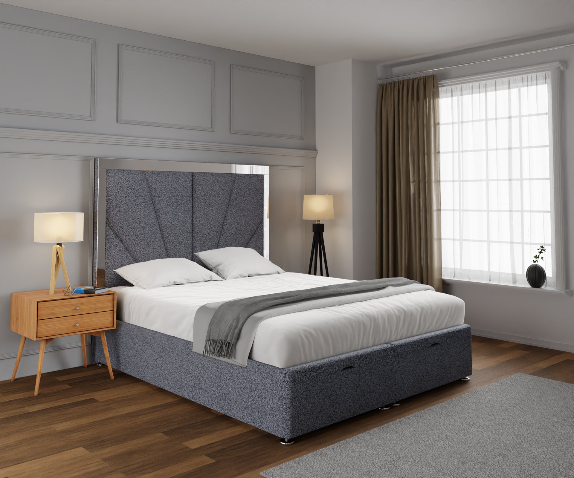 Chelsea Horizon Mirrored Ottoman Storage Divan Bed Set