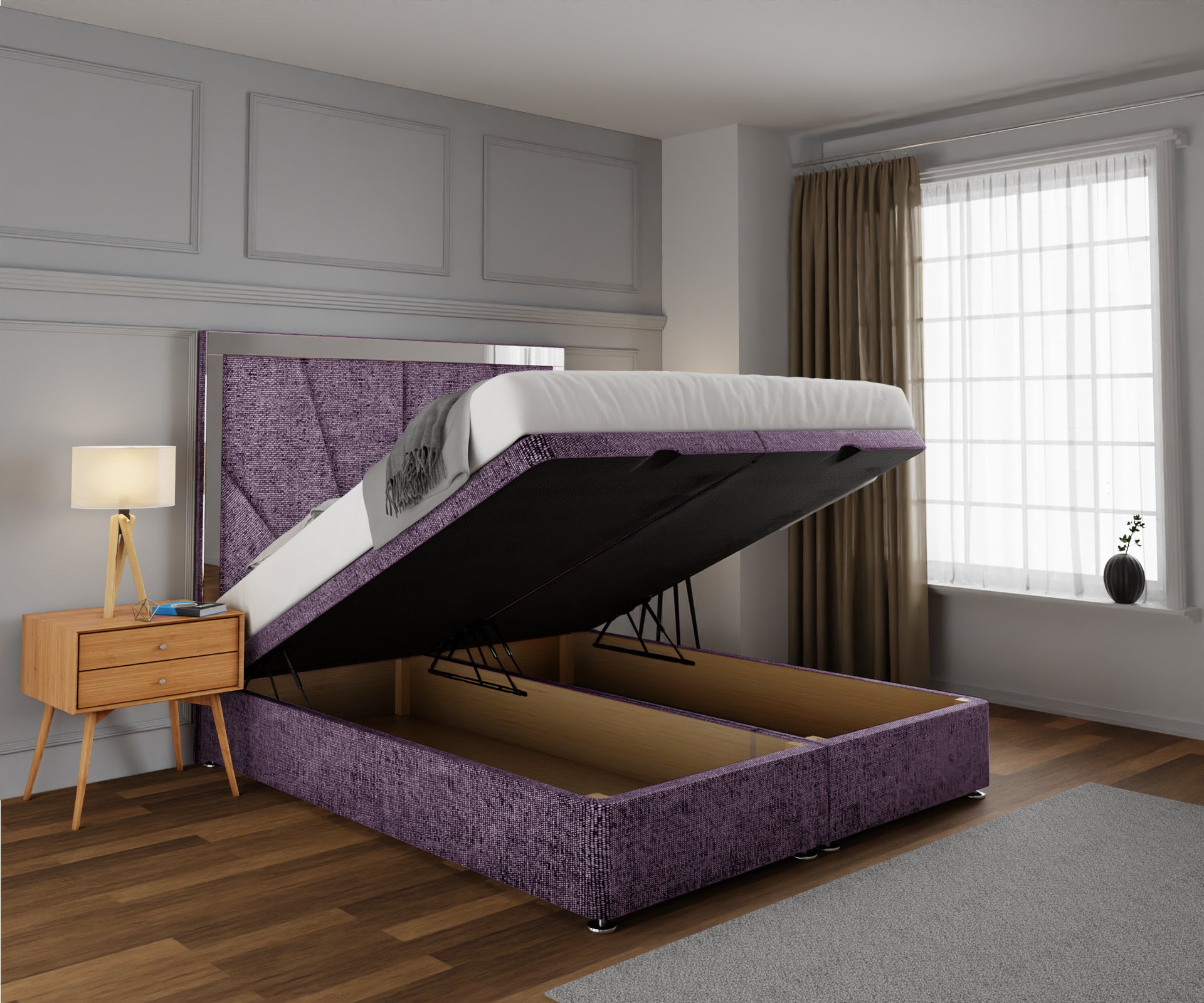 Chelsea Horizon Mirrored Ottoman Storage Divan Bed Set