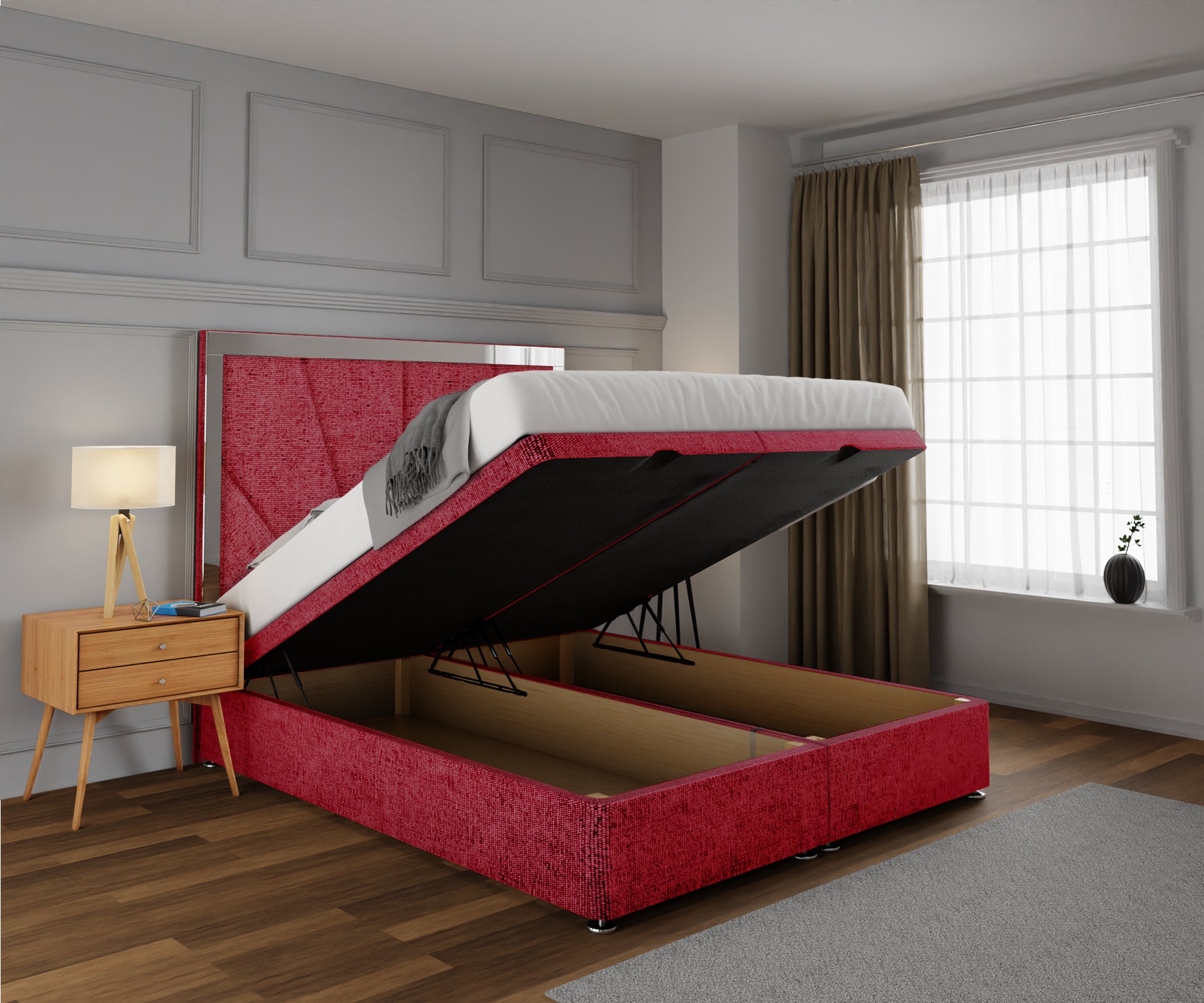 Chelsea Horizon Mirrored Ottoman Storage Divan Bed Set