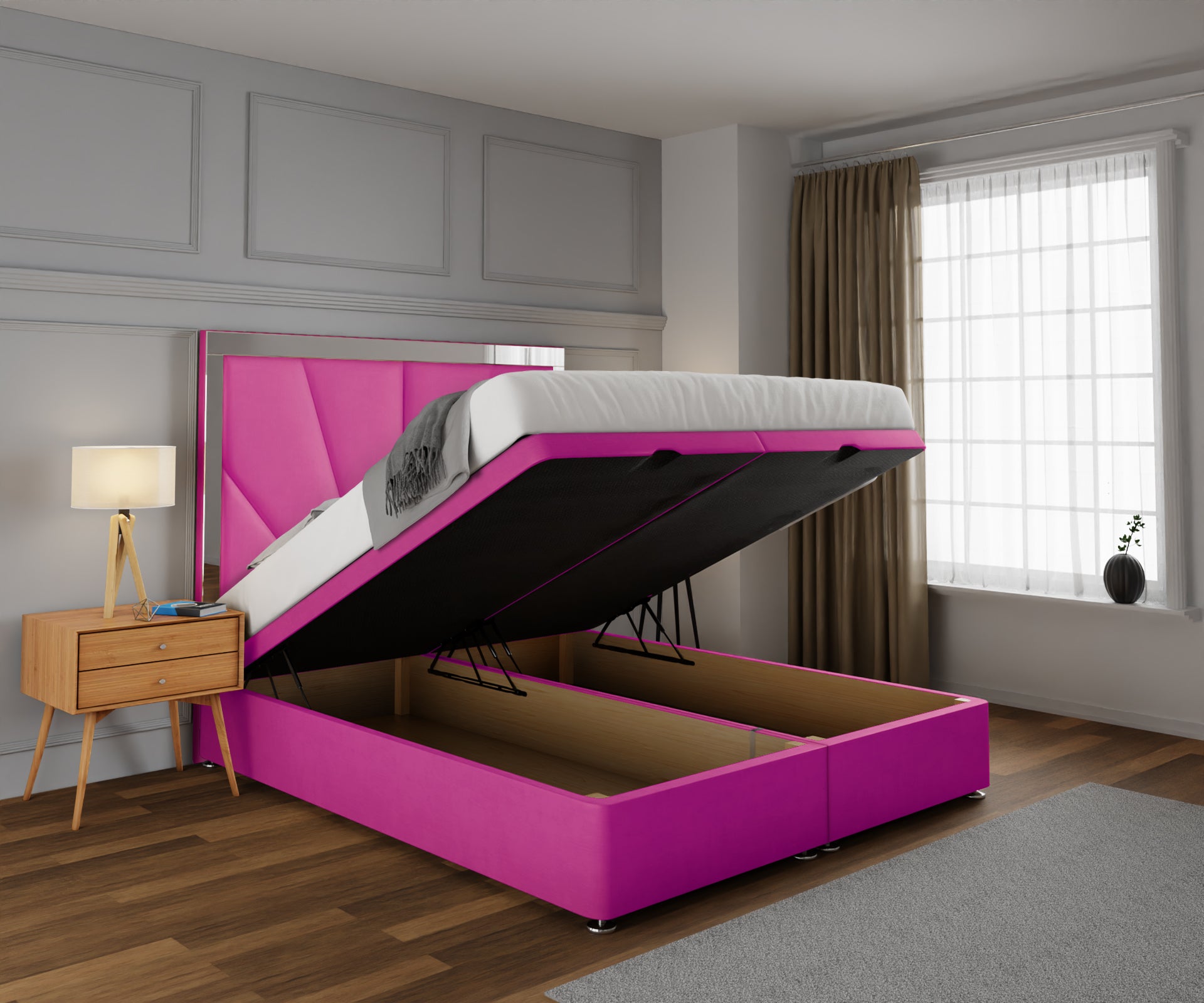 Chelsea Horizon Mirrored Ottoman Storage Divan Bed Set