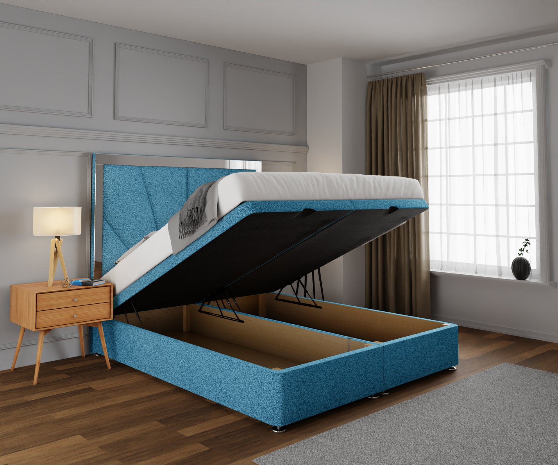 Chelsea Horizon Mirrored Ottoman Storage Divan Bed Set