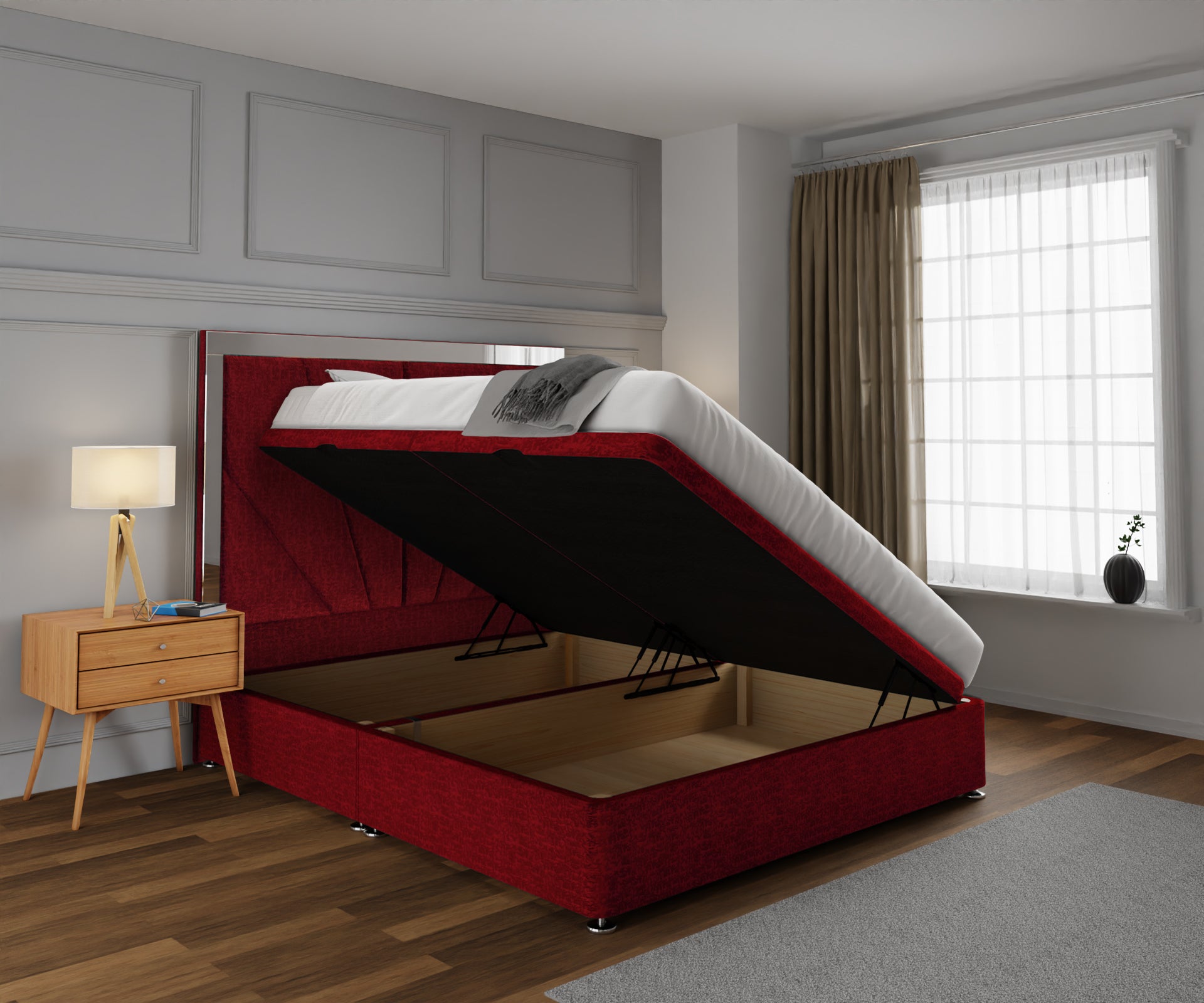Chelsea Horizon Mirrored Ottoman Storage Divan Bed Set