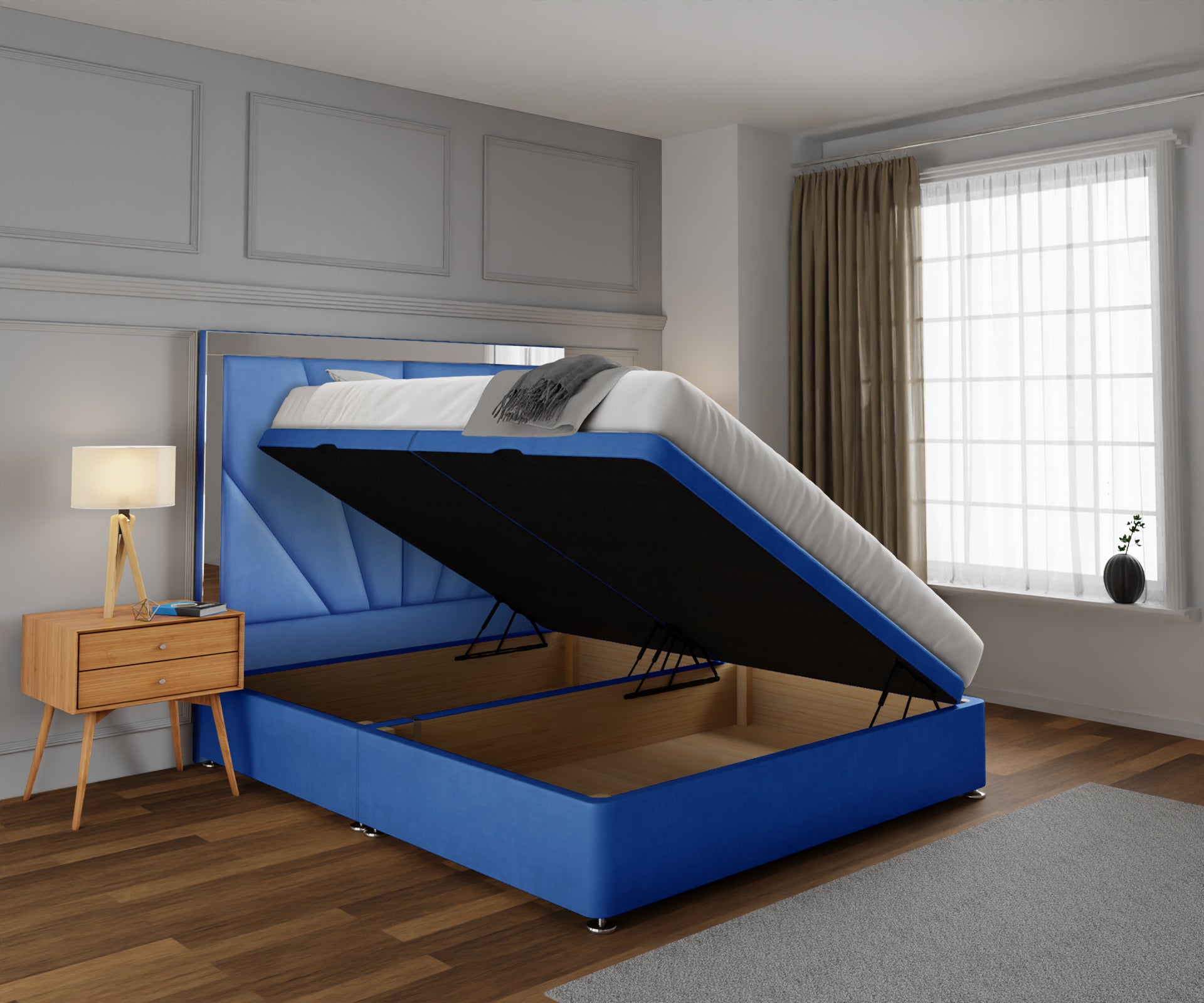 Chelsea Horizon Mirrored Ottoman Storage Divan Bed Set
