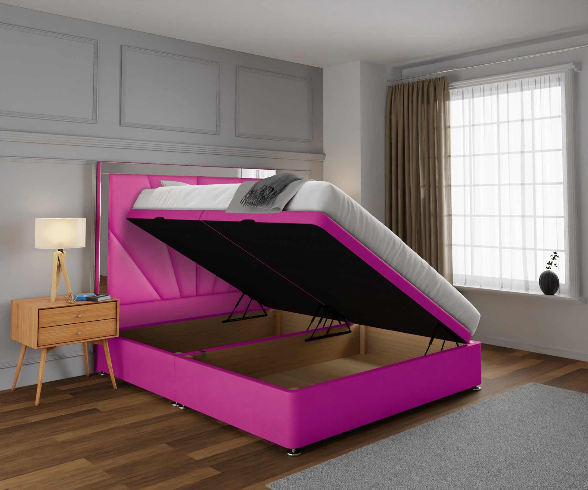 Chelsea Horizon Mirrored Ottoman Storage Divan Bed Set