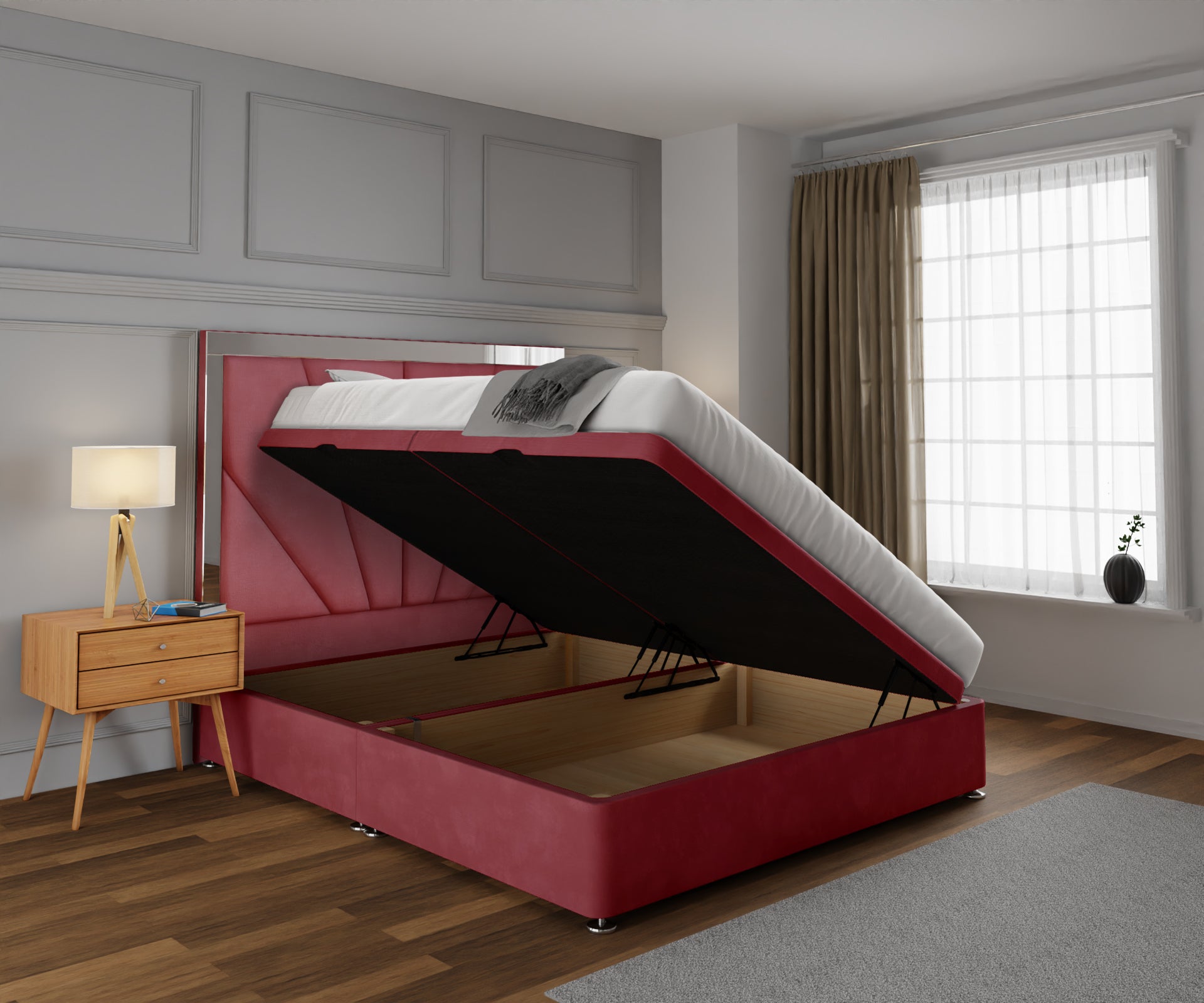 Chelsea Horizon Mirrored Ottoman Storage Divan Bed Set