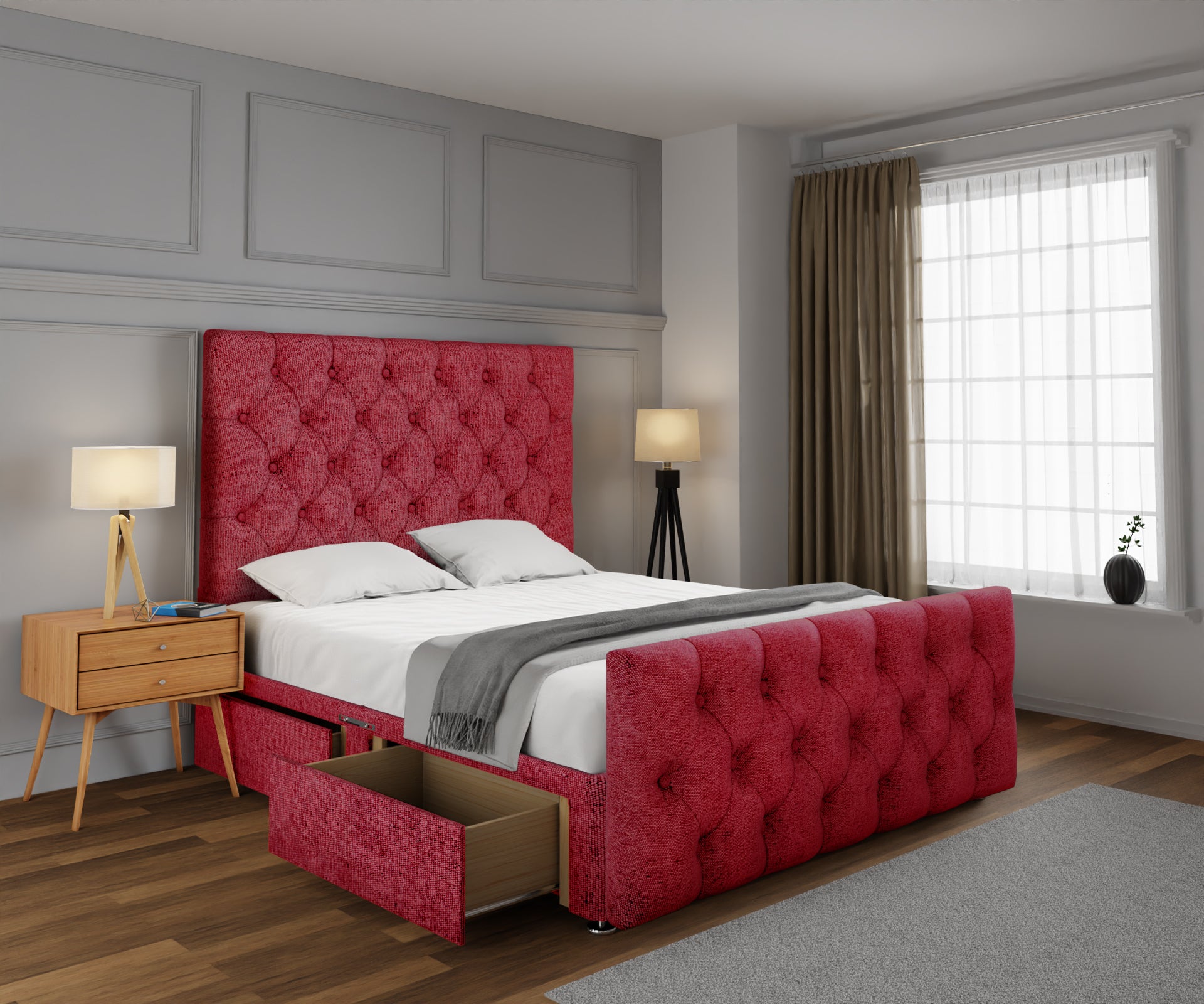 Chesterfield Divan Bed Set With Footboard