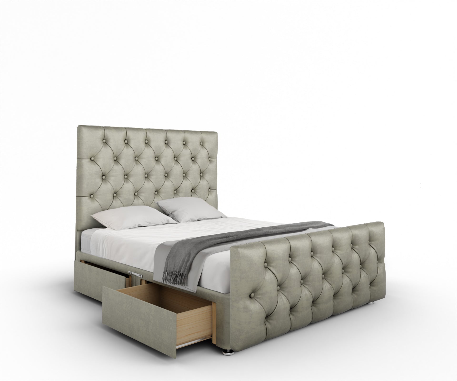 Chesterfield Divan Bed Set With Footboard