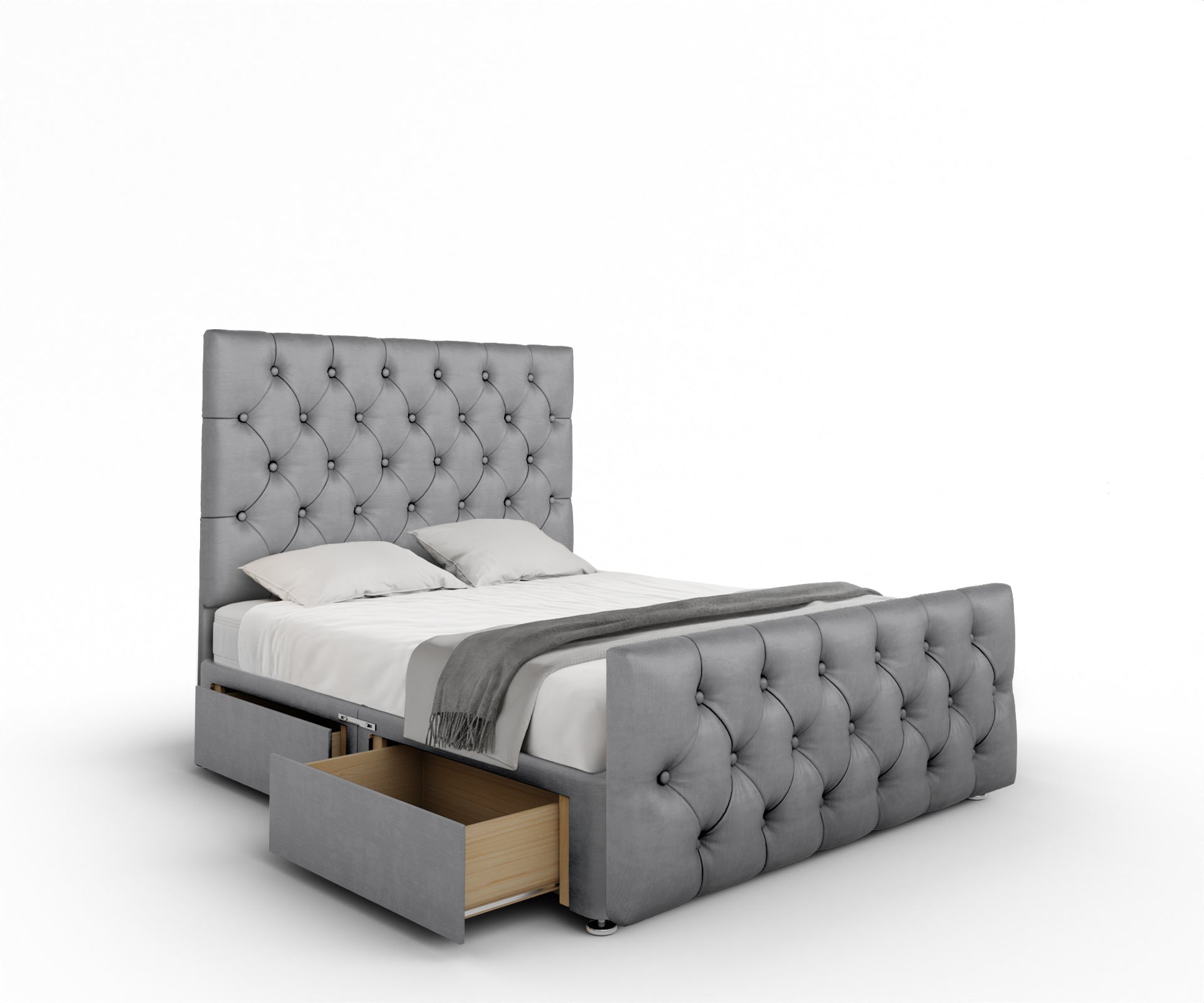 Chesterfield Divan Bed Set With Footboard