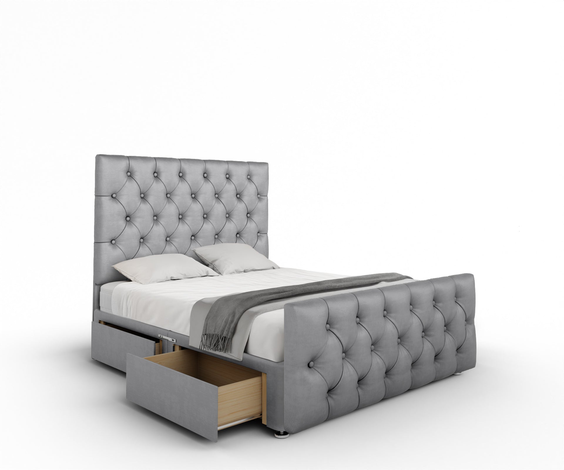 Chesterfield Divan Bed Set With Footboard