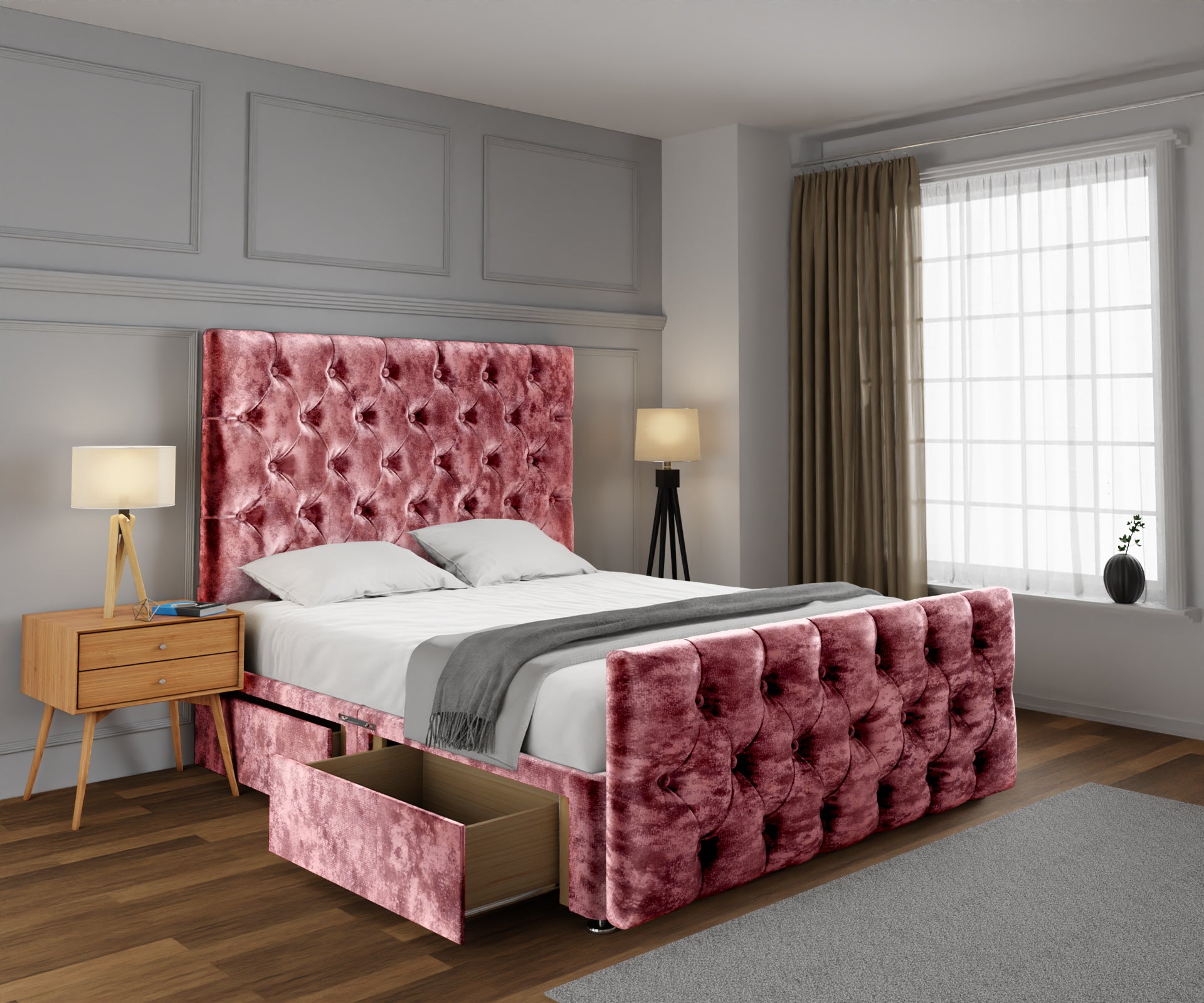 Chesterfield Divan Bed Set With Footboard