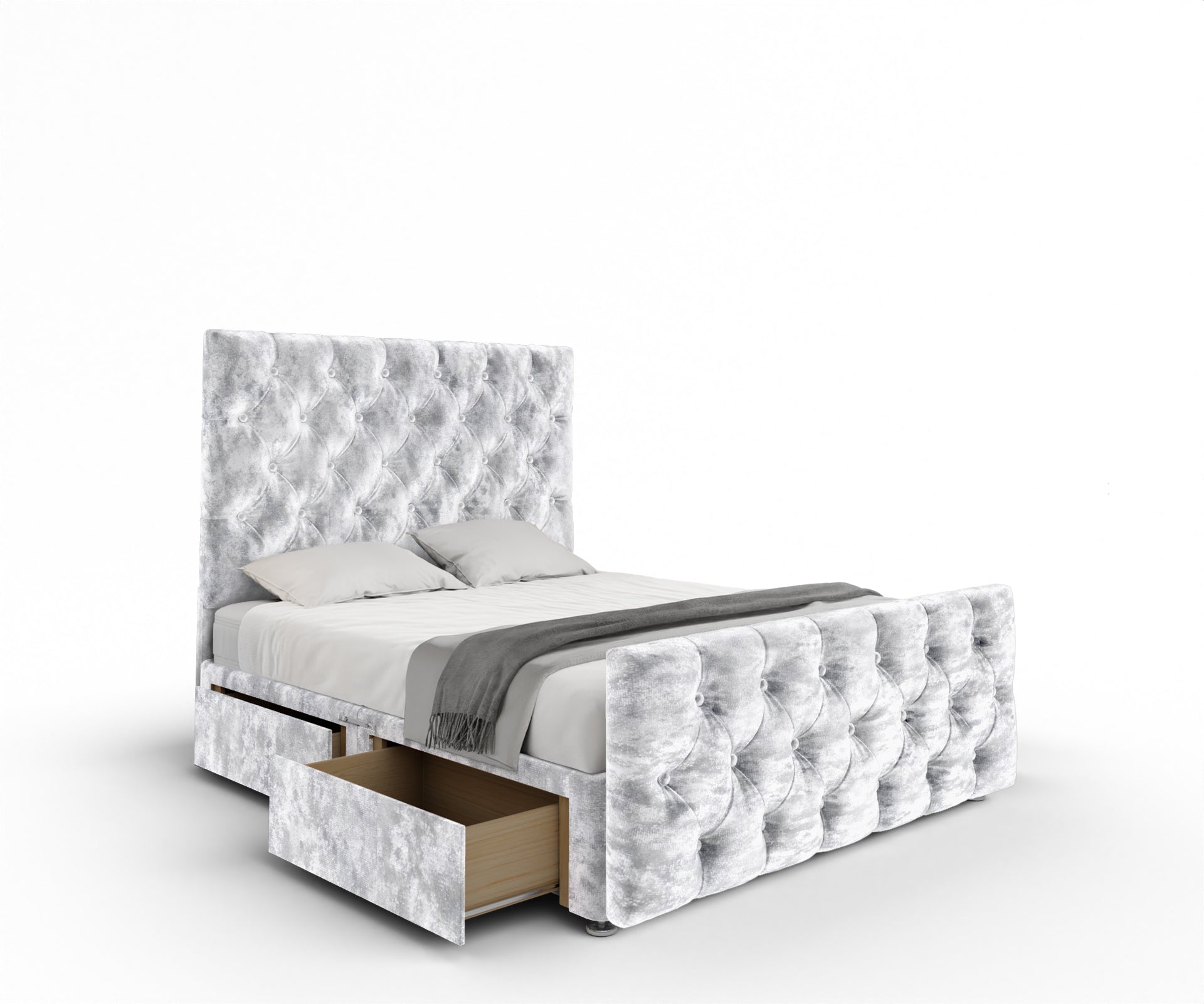 Chesterfield Divan Bed Set With Footboard