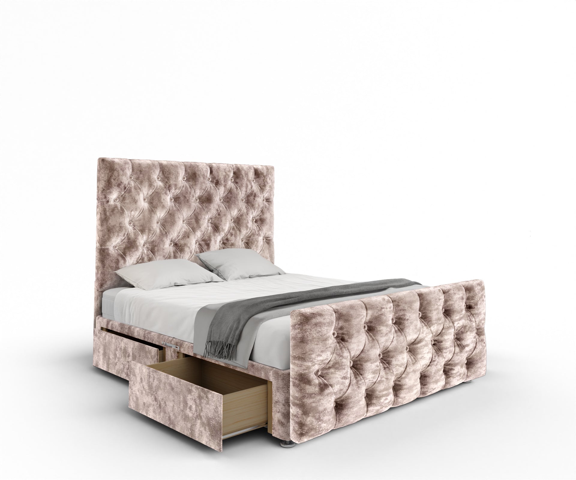 Chesterfield Divan Bed Set With Footboard