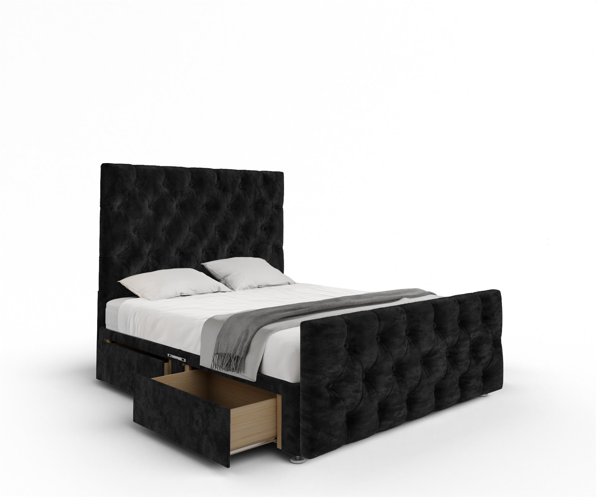 Chesterfield Divan Bed Set With Footboard