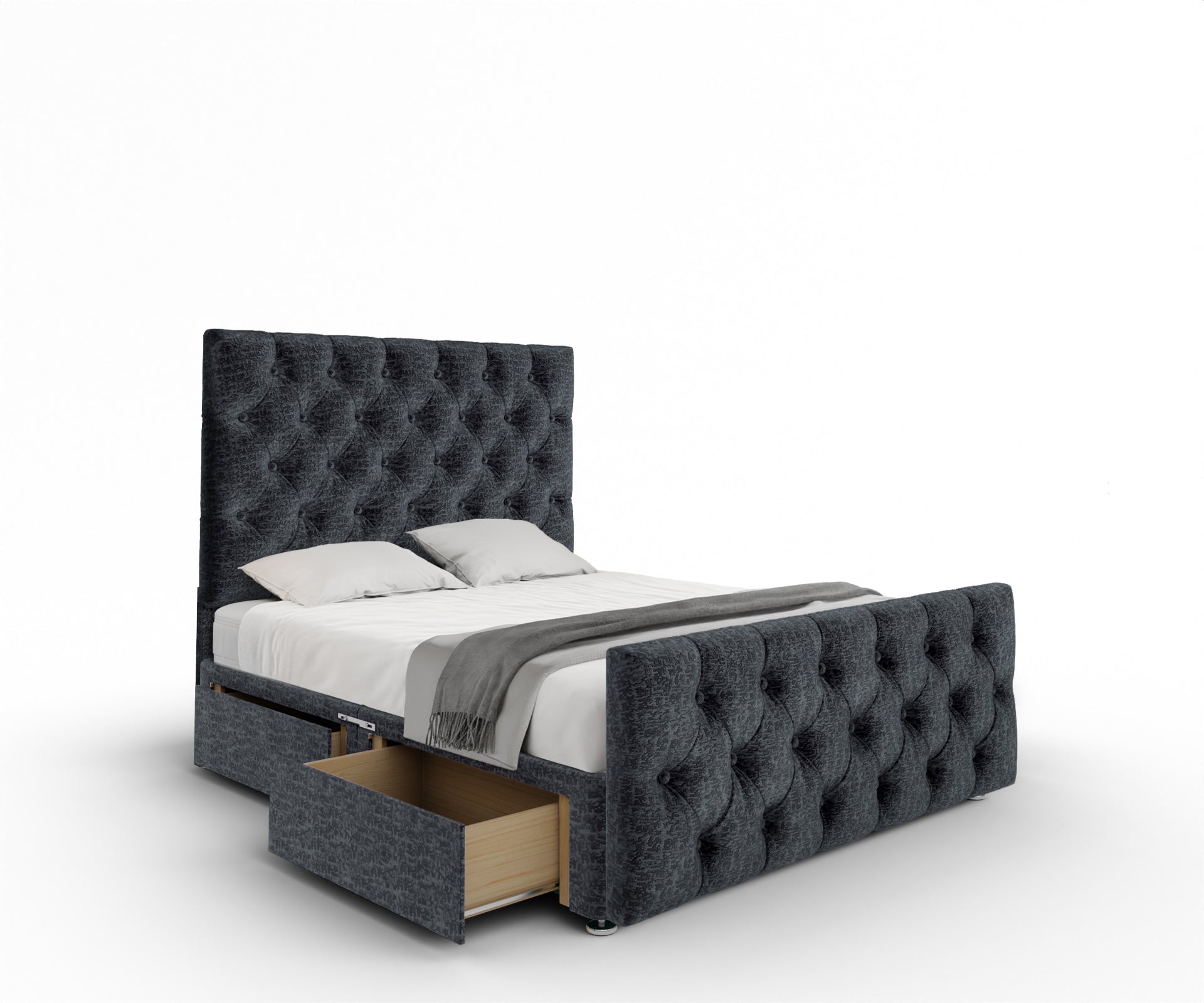 Chesterfield Divan Bed Set With Footboard