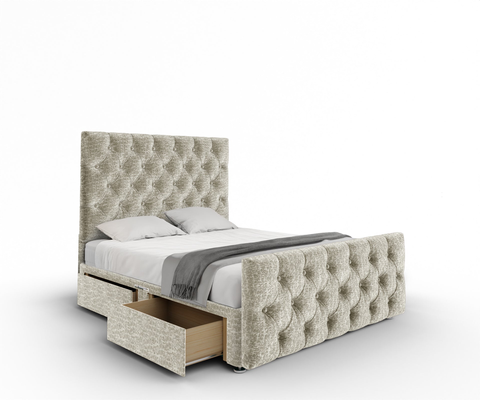 Chesterfield Divan Bed Set With Footboard