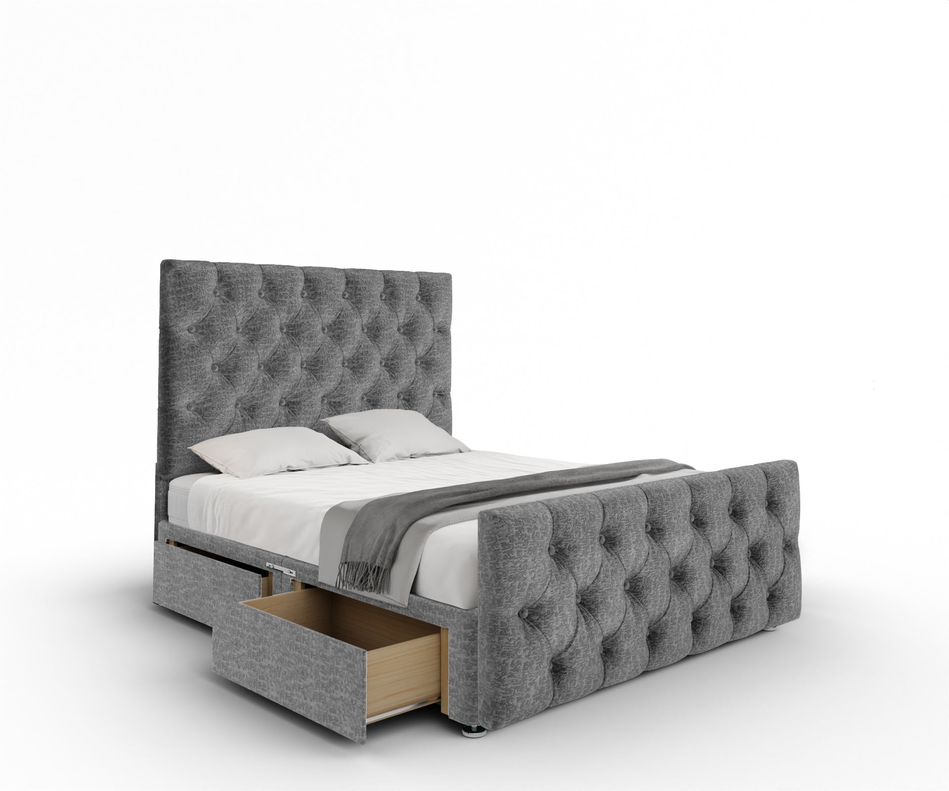 Chesterfield Divan Bed Set With Footboard