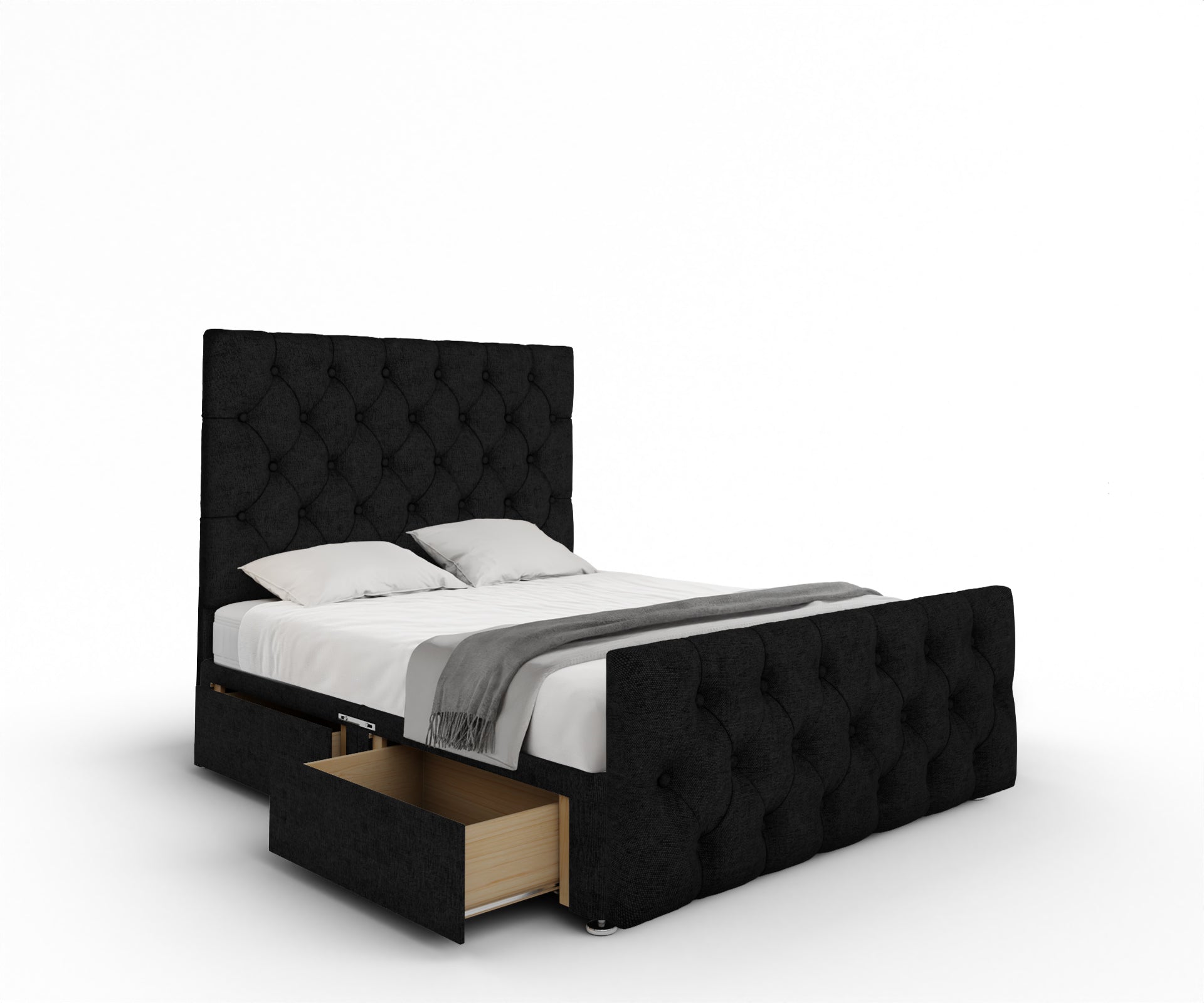 Chesterfield Divan Bed Set With Footboard