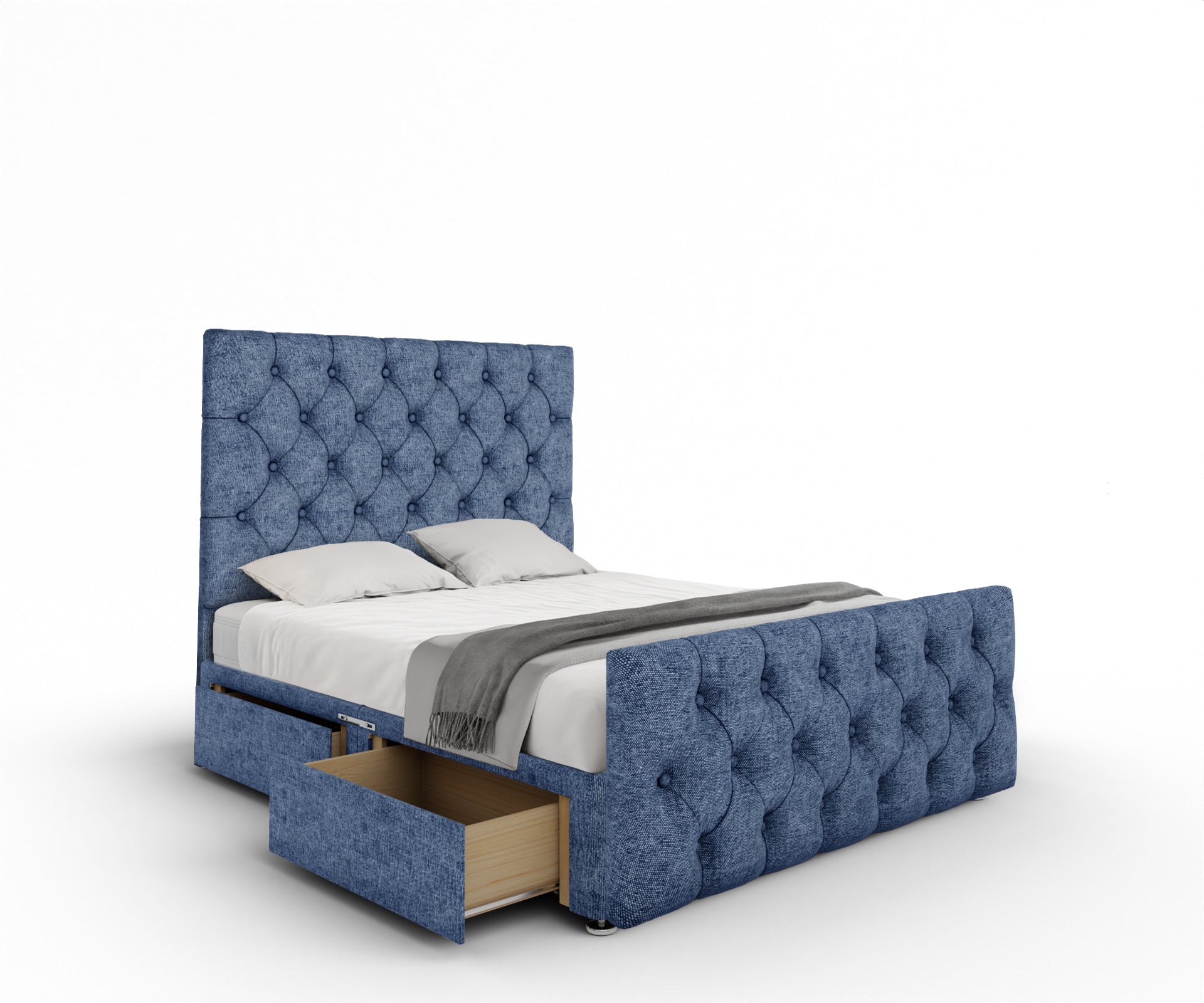 Chesterfield Divan Bed Set With Footboard