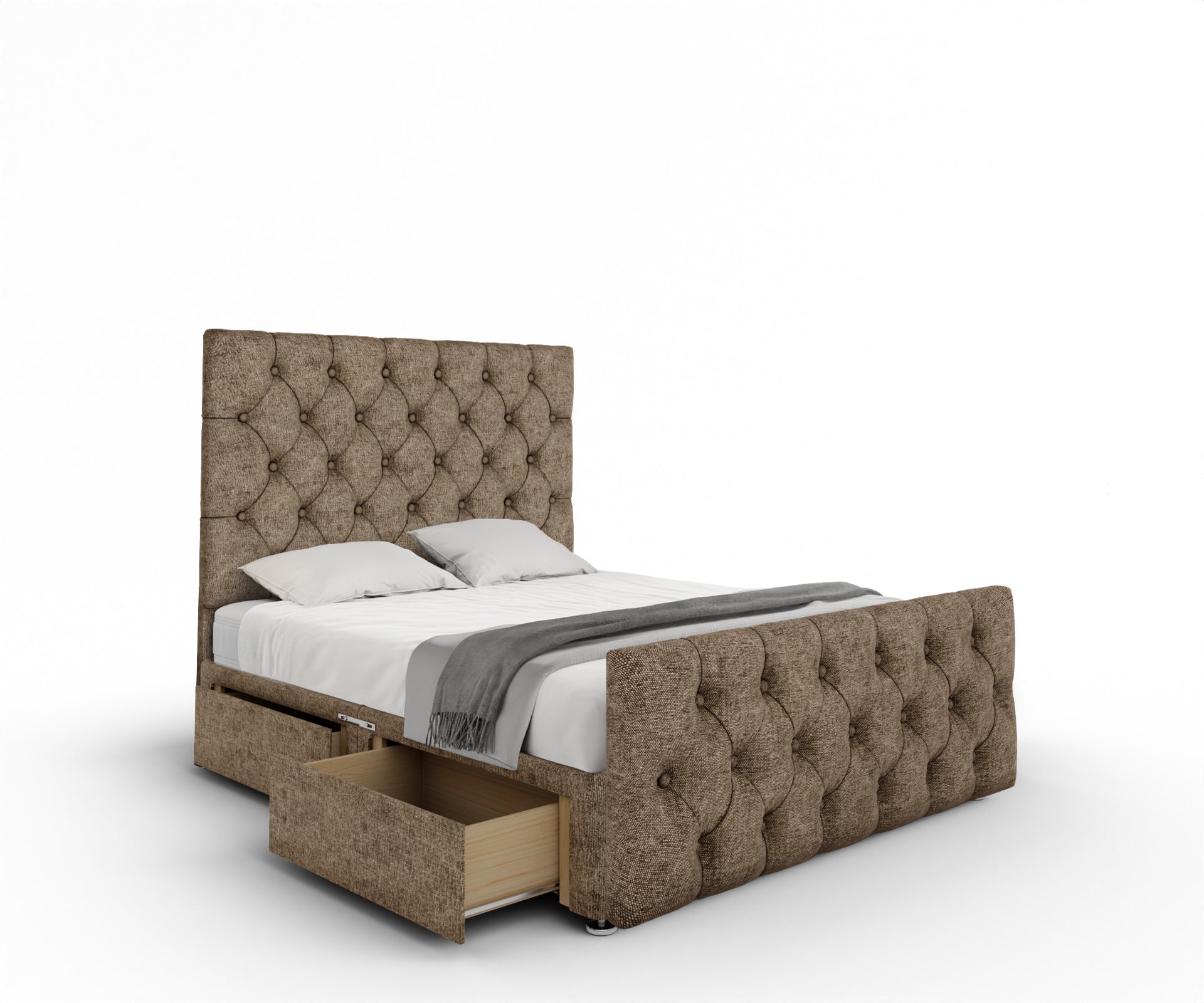 Chesterfield Divan Bed Set With Footboard