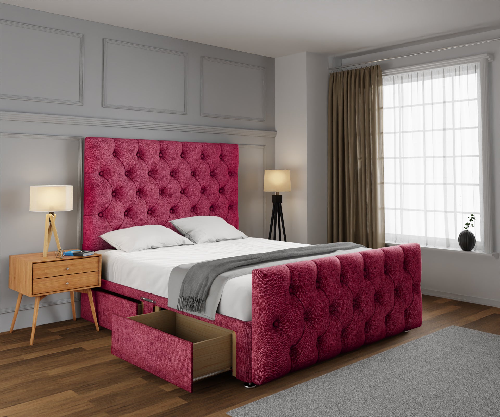 Chesterfield Divan Bed Set With Footboard