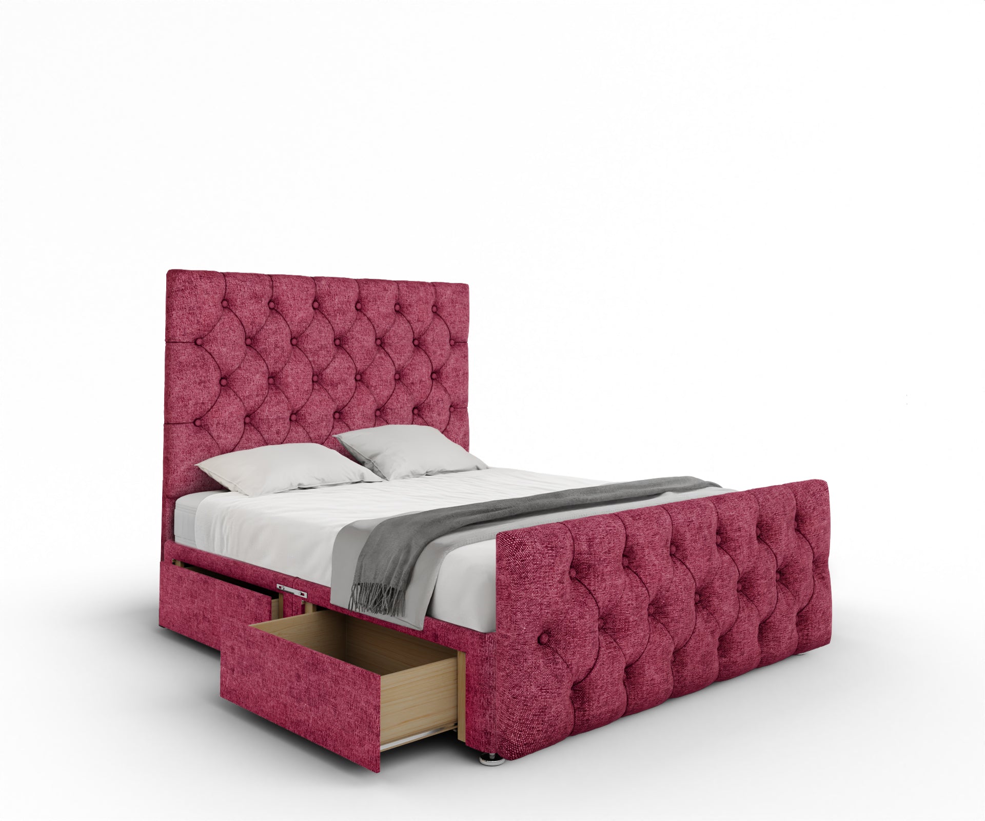 Chesterfield Divan Bed Set With Footboard