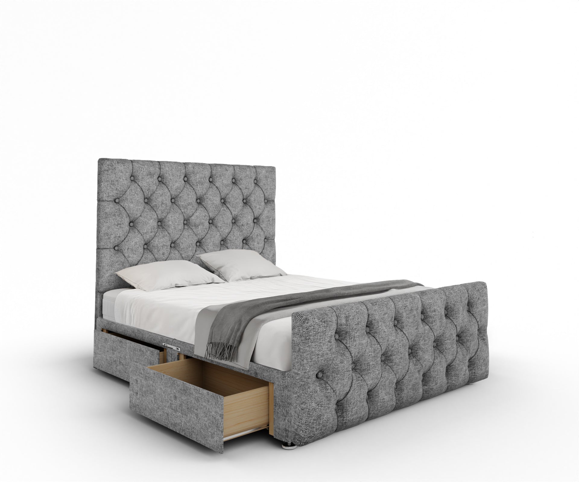 Chesterfield Divan Bed Set With Footboard