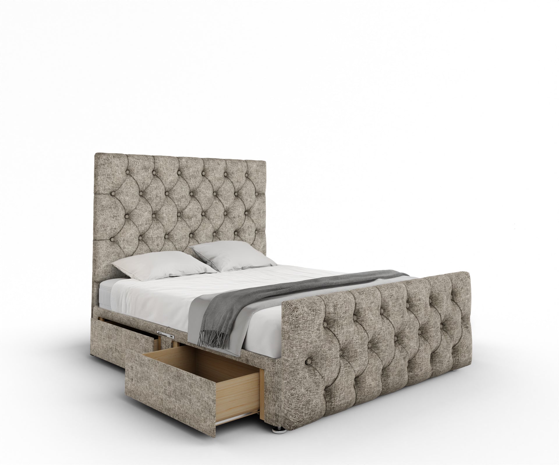 Chesterfield Divan Bed Set With Footboard