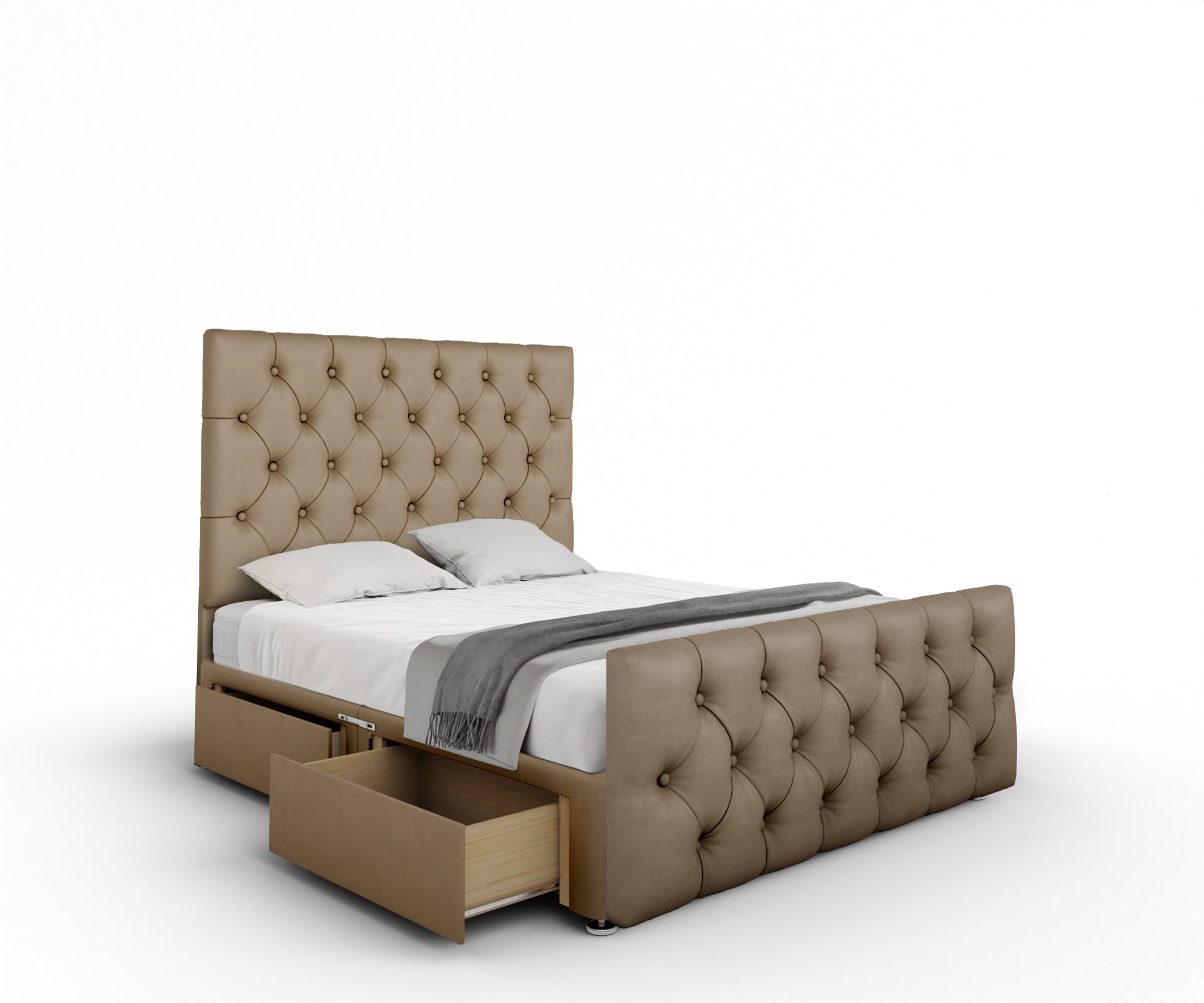 Chesterfield Divan Bed Set With Footboard