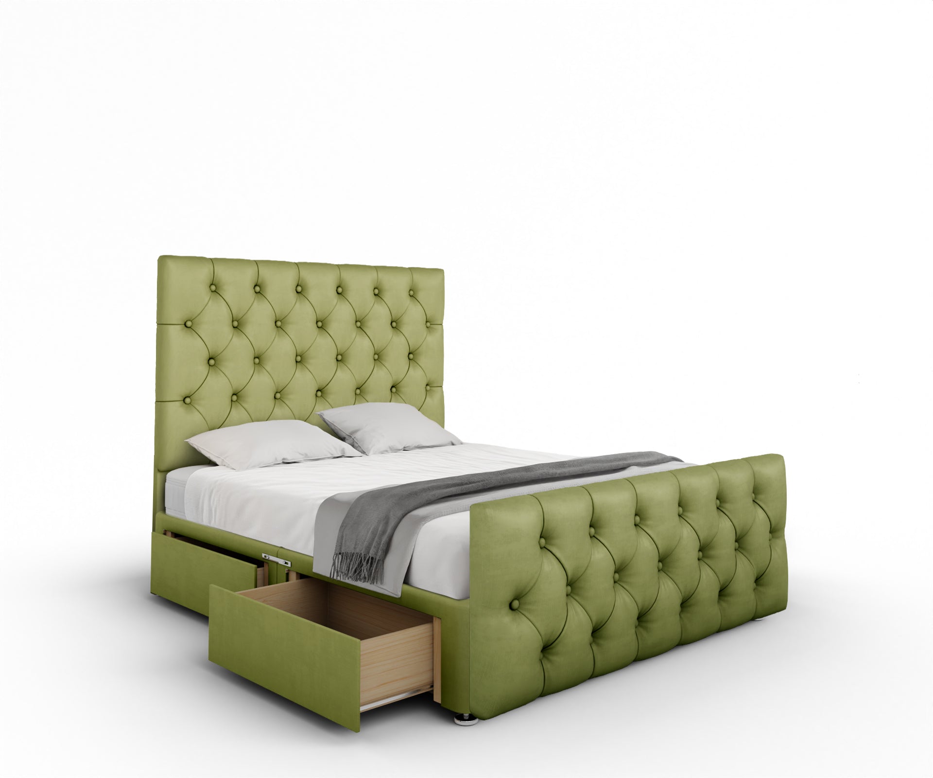 Chesterfield Divan Bed Set With Footboard