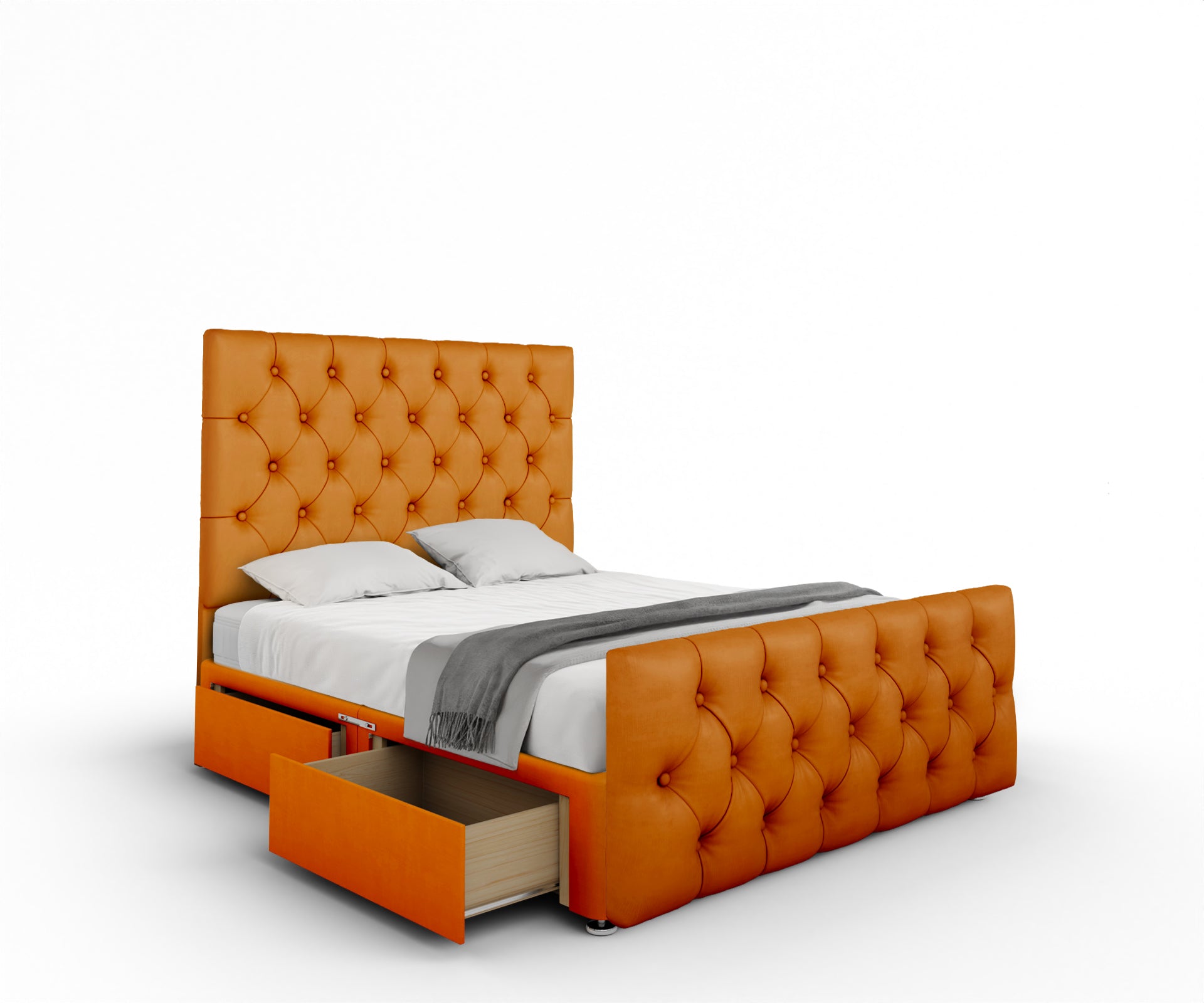 Chesterfield Divan Bed Set With Footboard