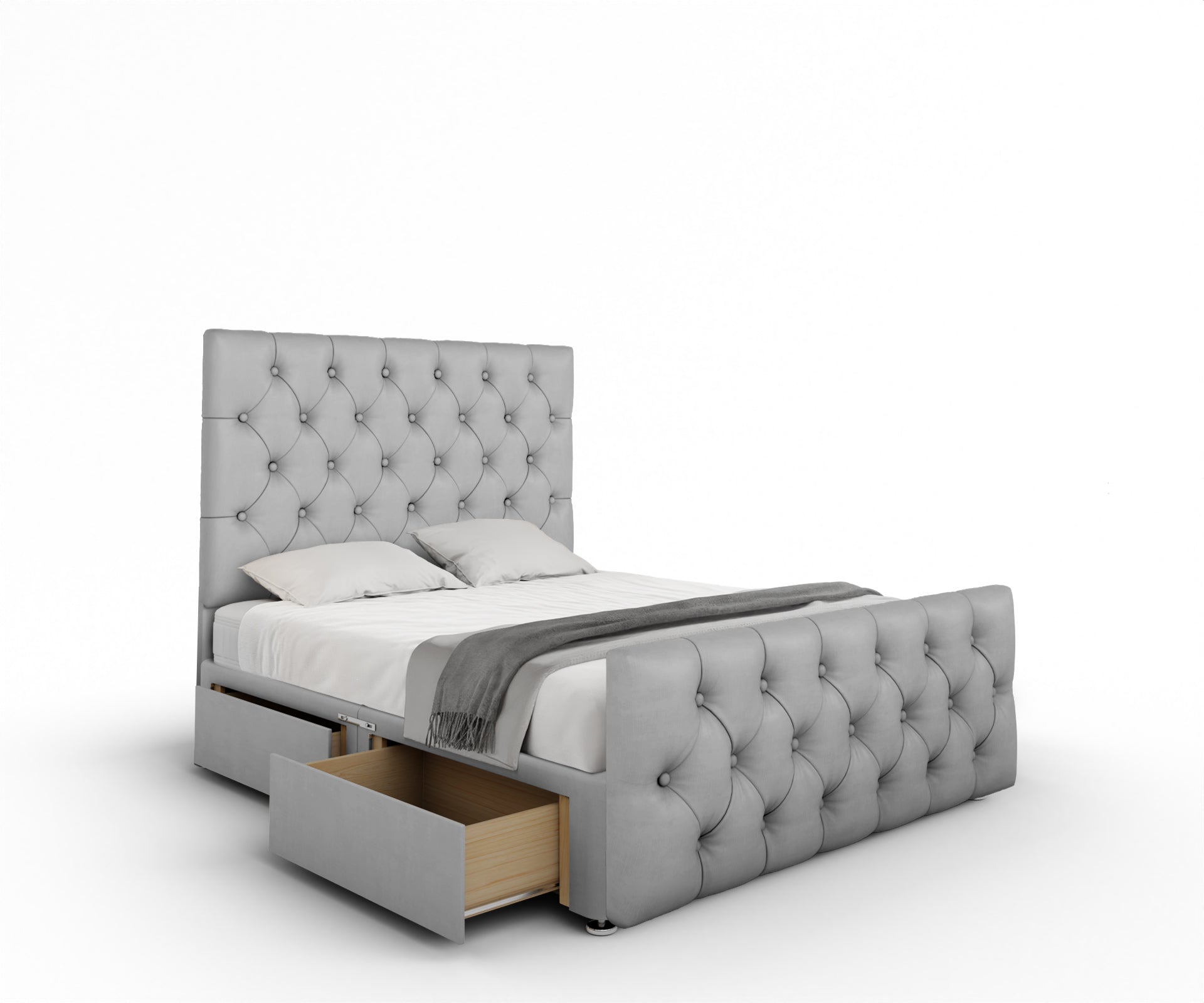 Chesterfield Divan Bed Set With Footboard