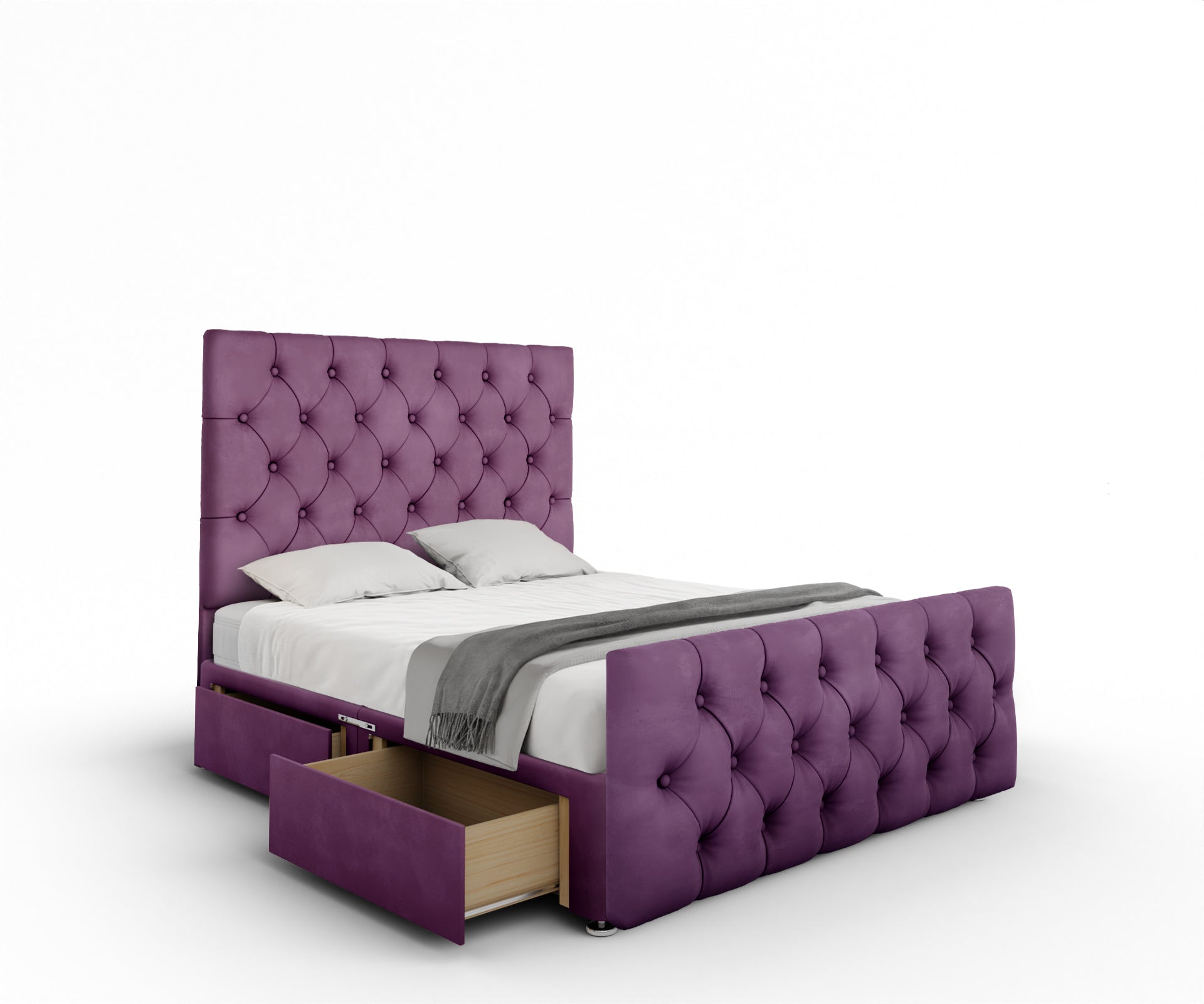 Chesterfield Divan Bed Set With Footboard