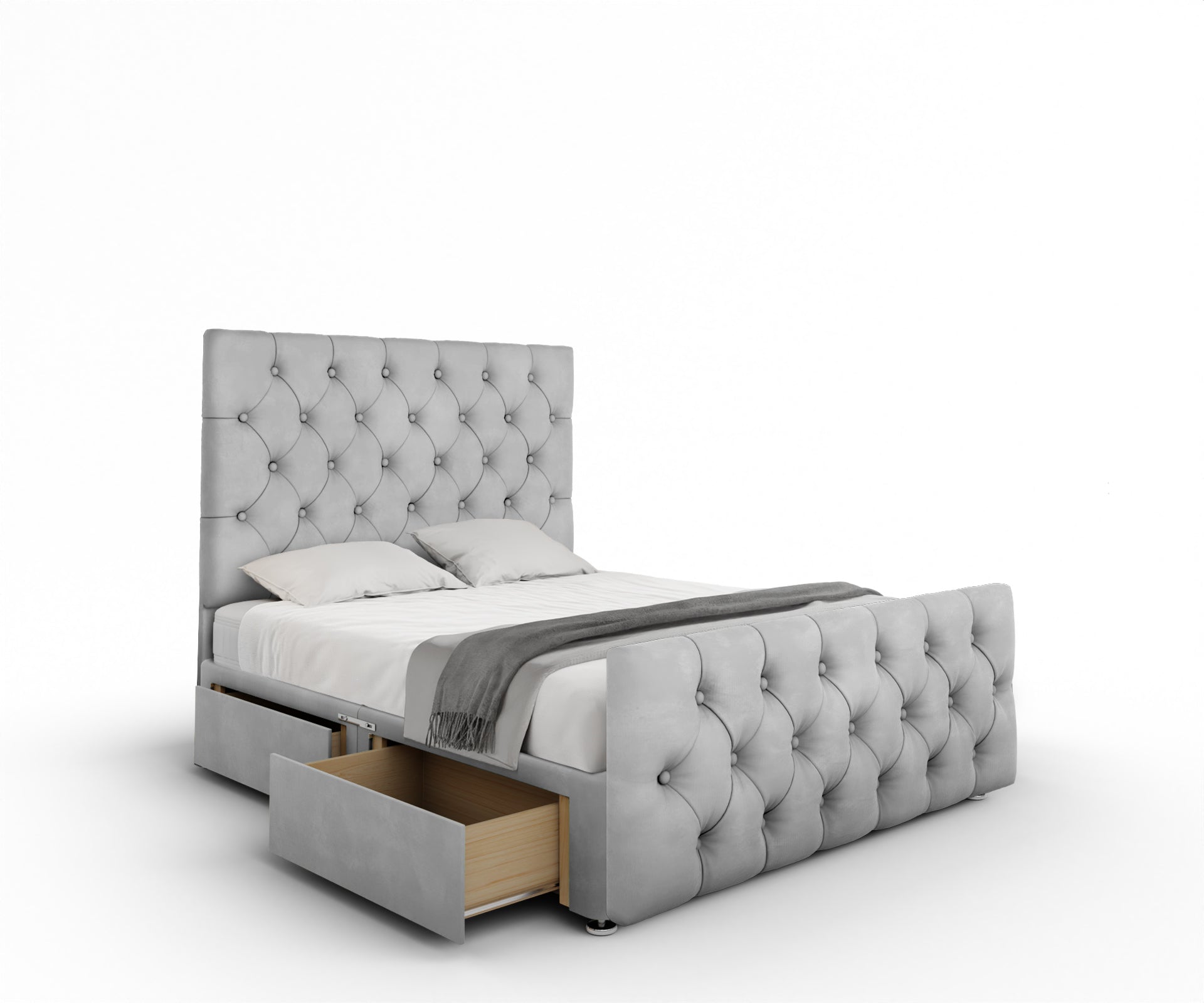 Chesterfield Divan Bed Set With Footboard