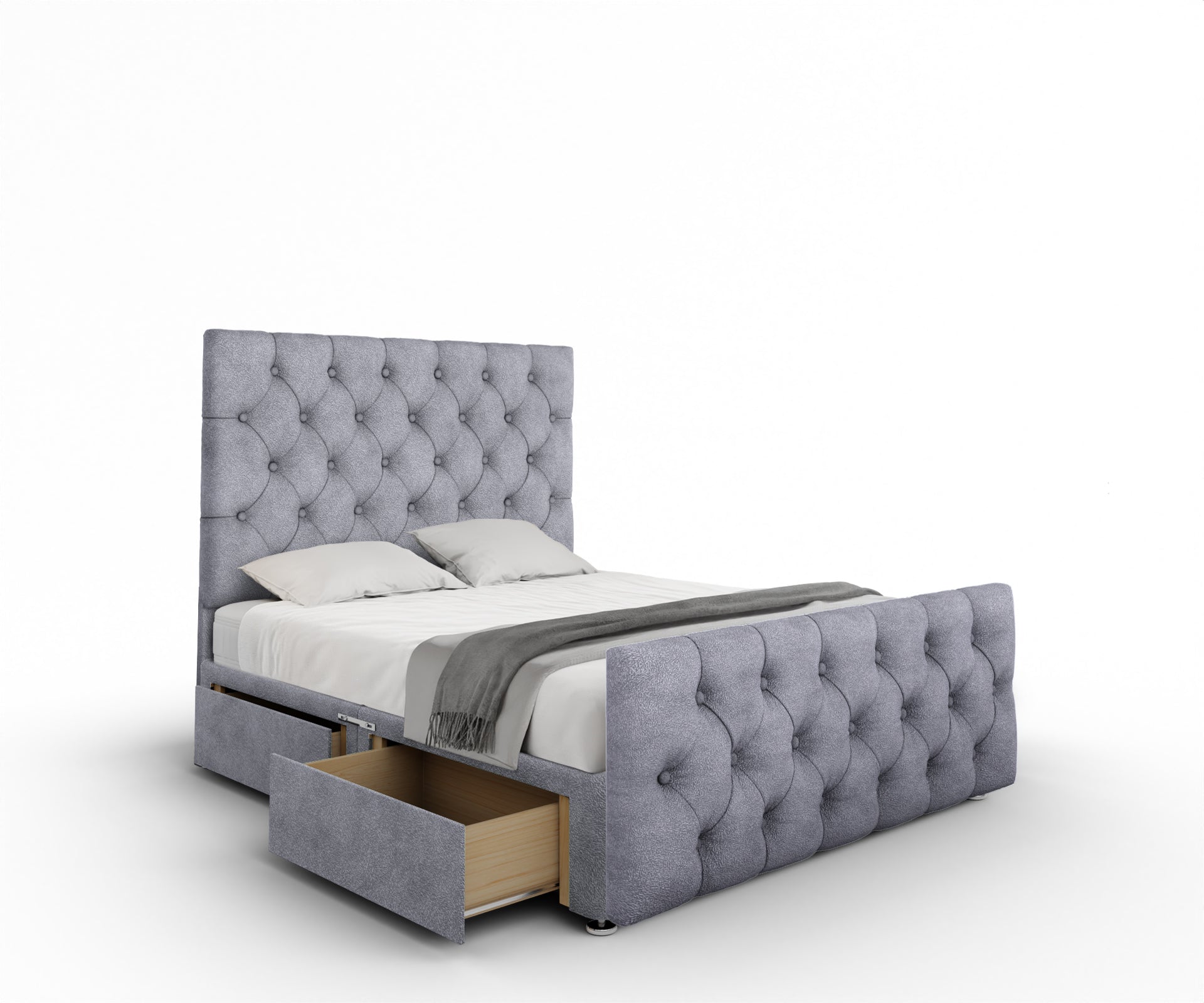 Chesterfield Divan Bed Set With Footboard