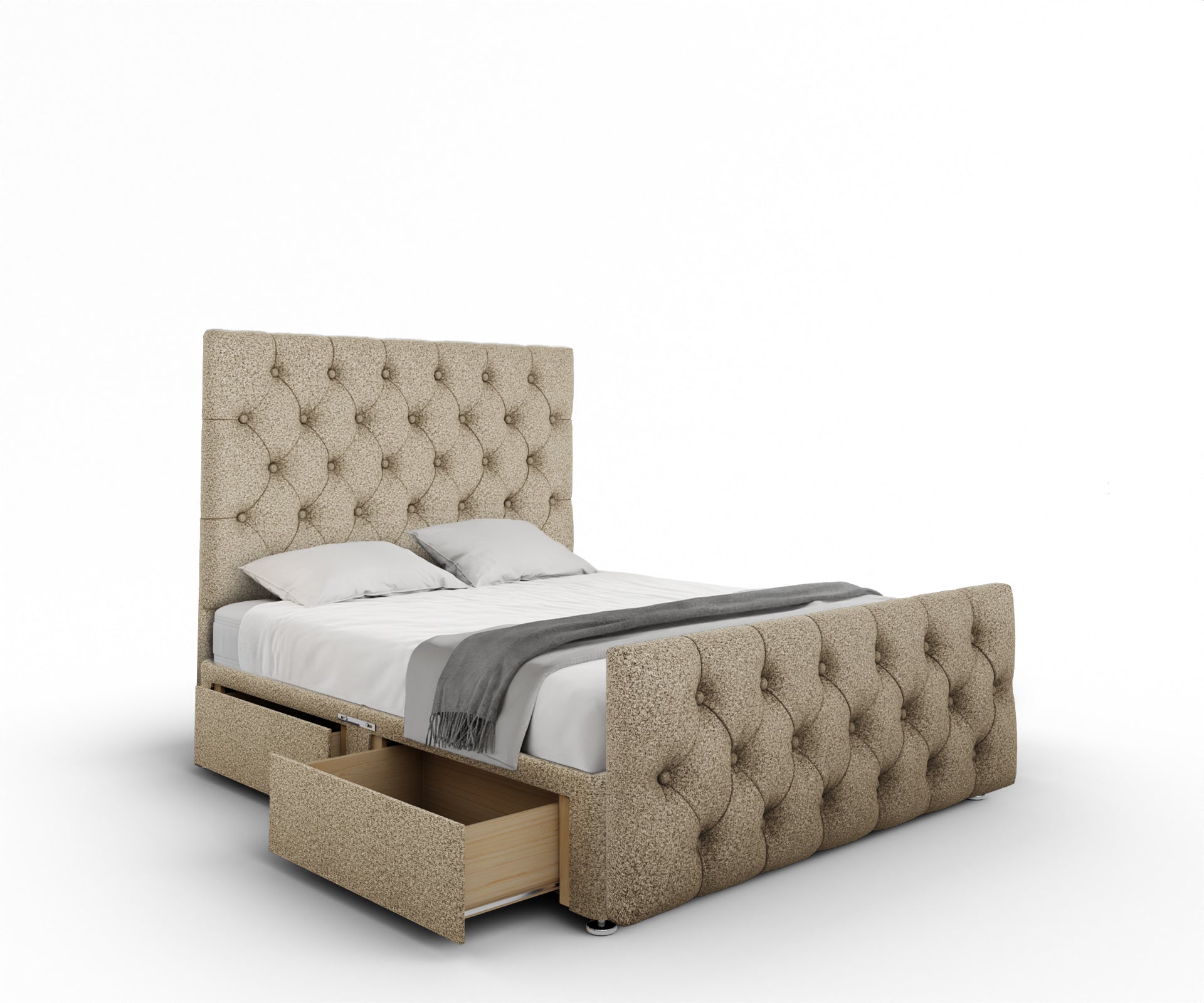 Chesterfield Divan Bed Set With Footboard