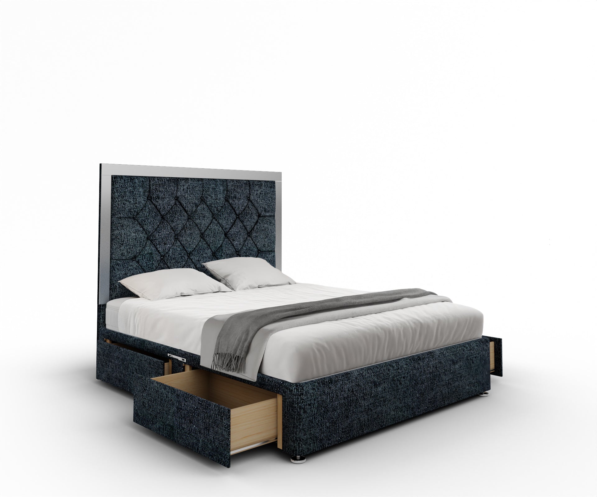 Chesterfield Mirrored Divan Bed Set
