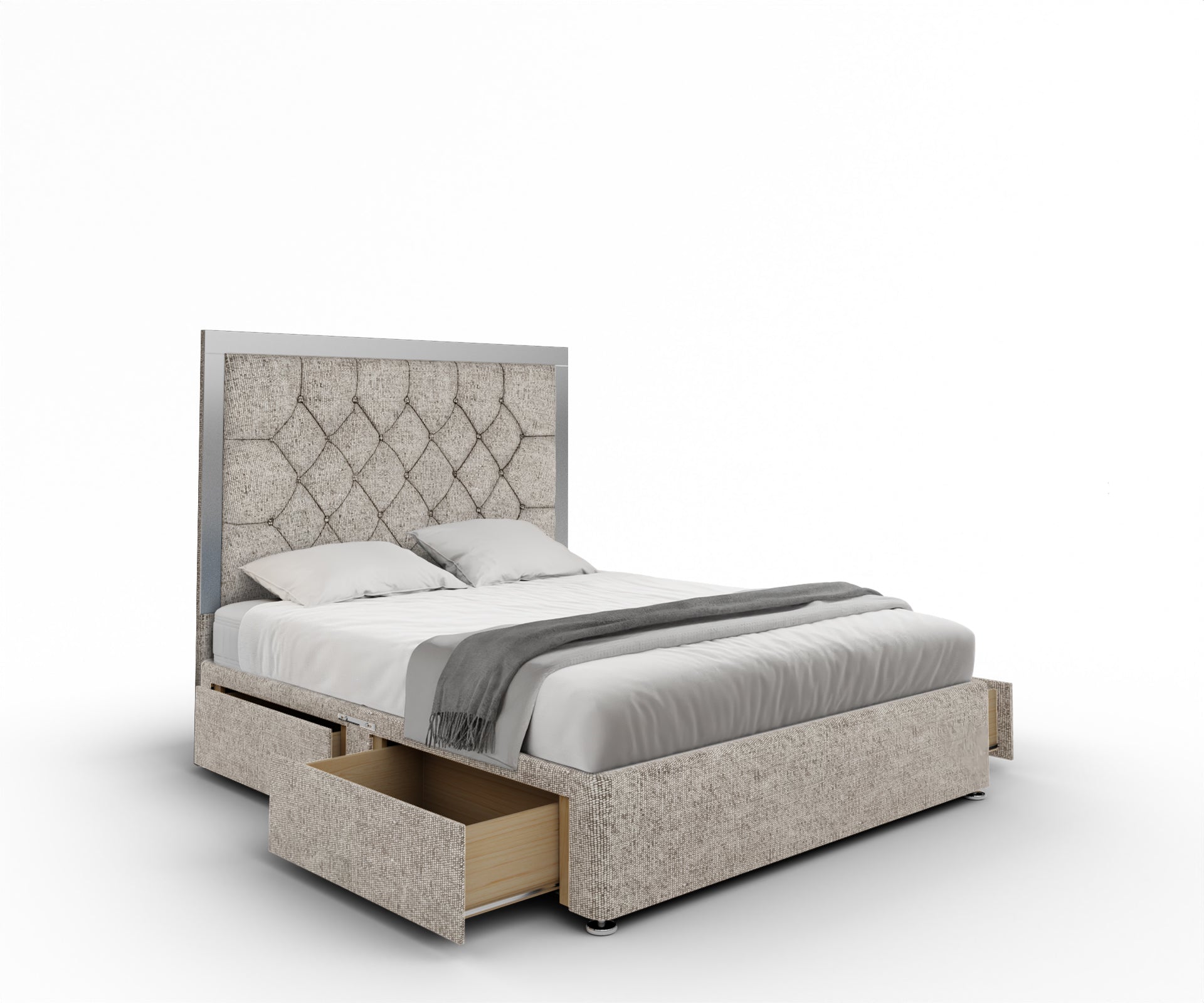 Chesterfield Mirrored Divan Bed Set